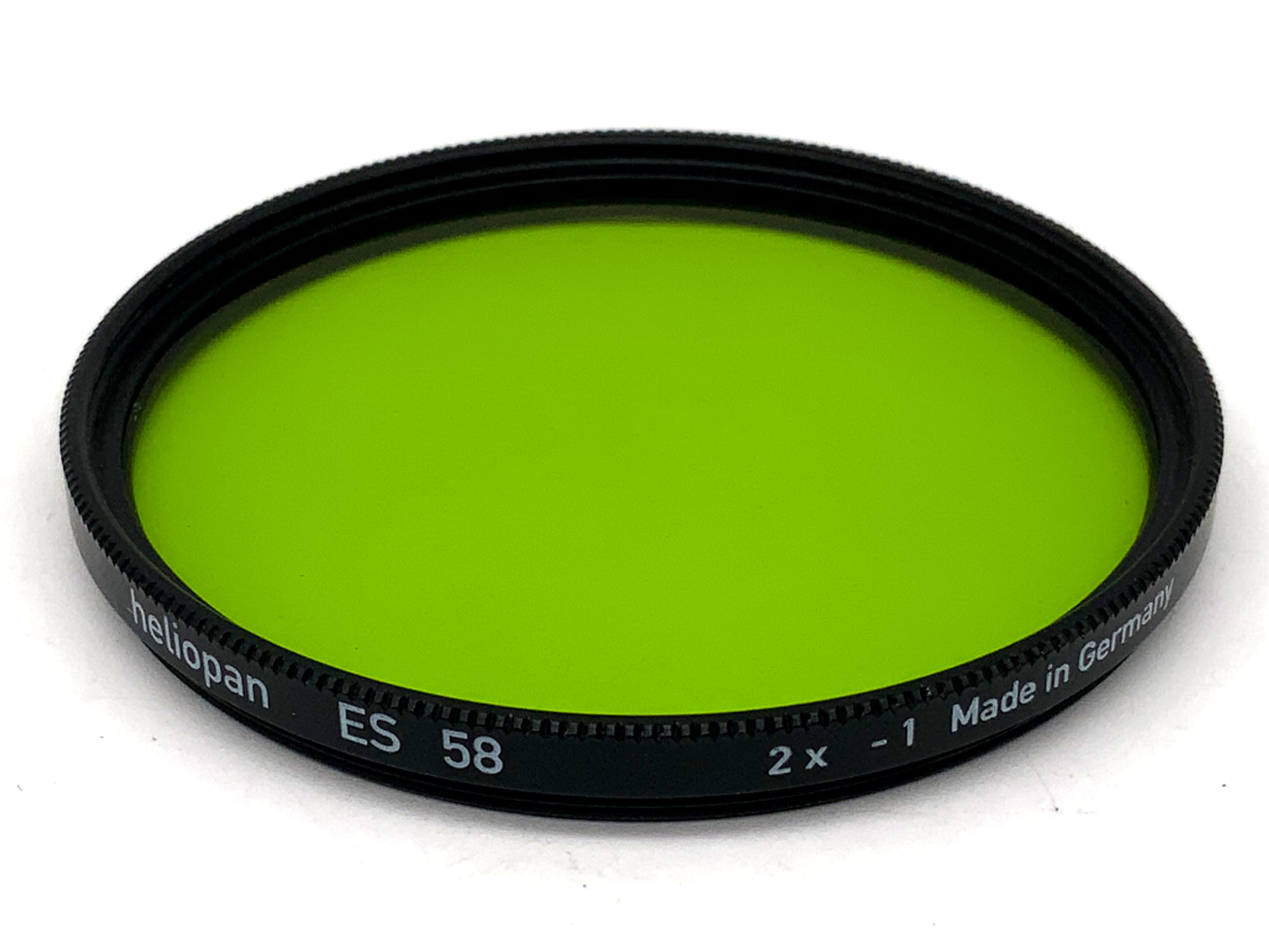 Heliopan ES 58 light green color filter, 2x -1 filter, 58mm circular