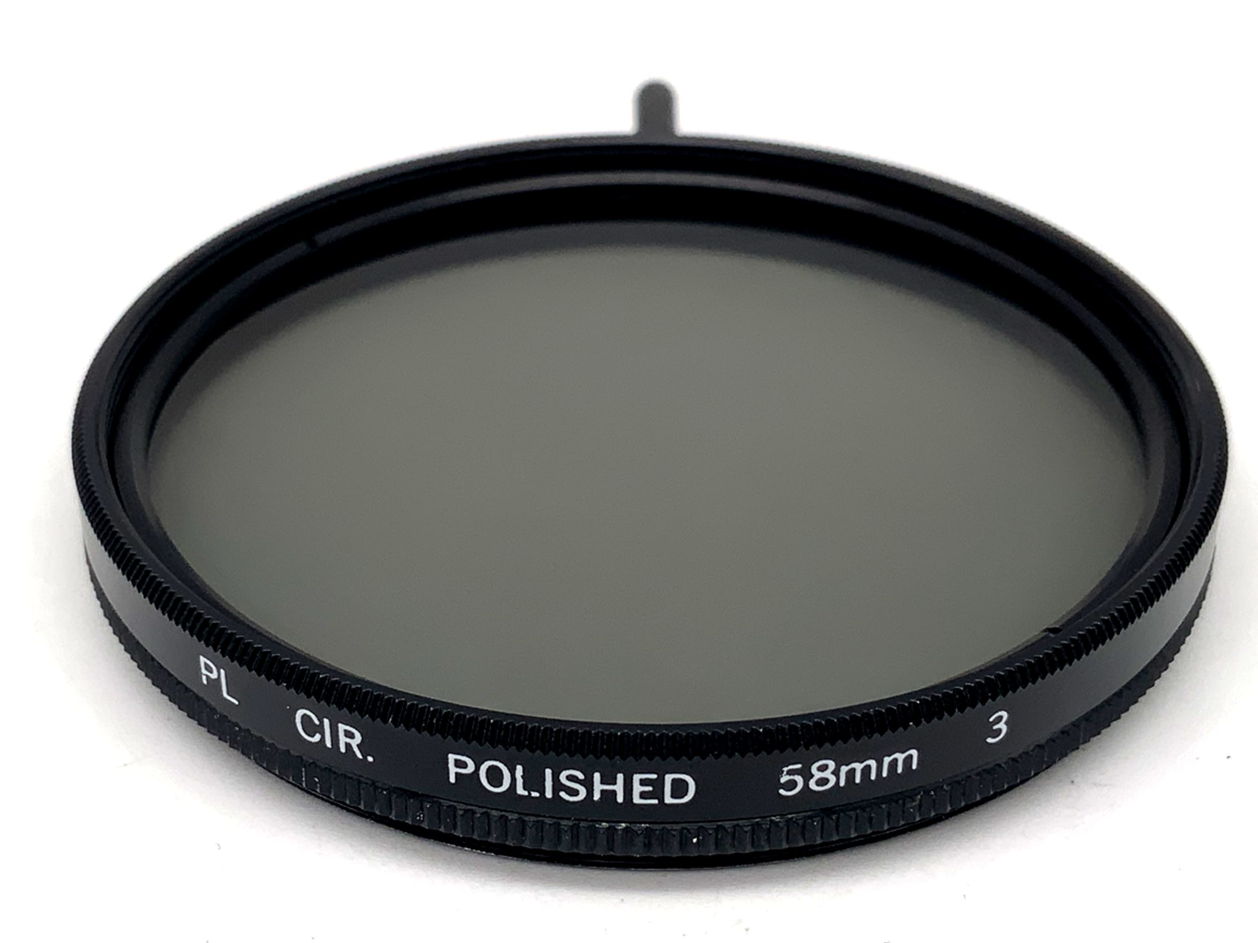Polarizing filter PL CIR. Polished 3 filter 58mm circular filter thread