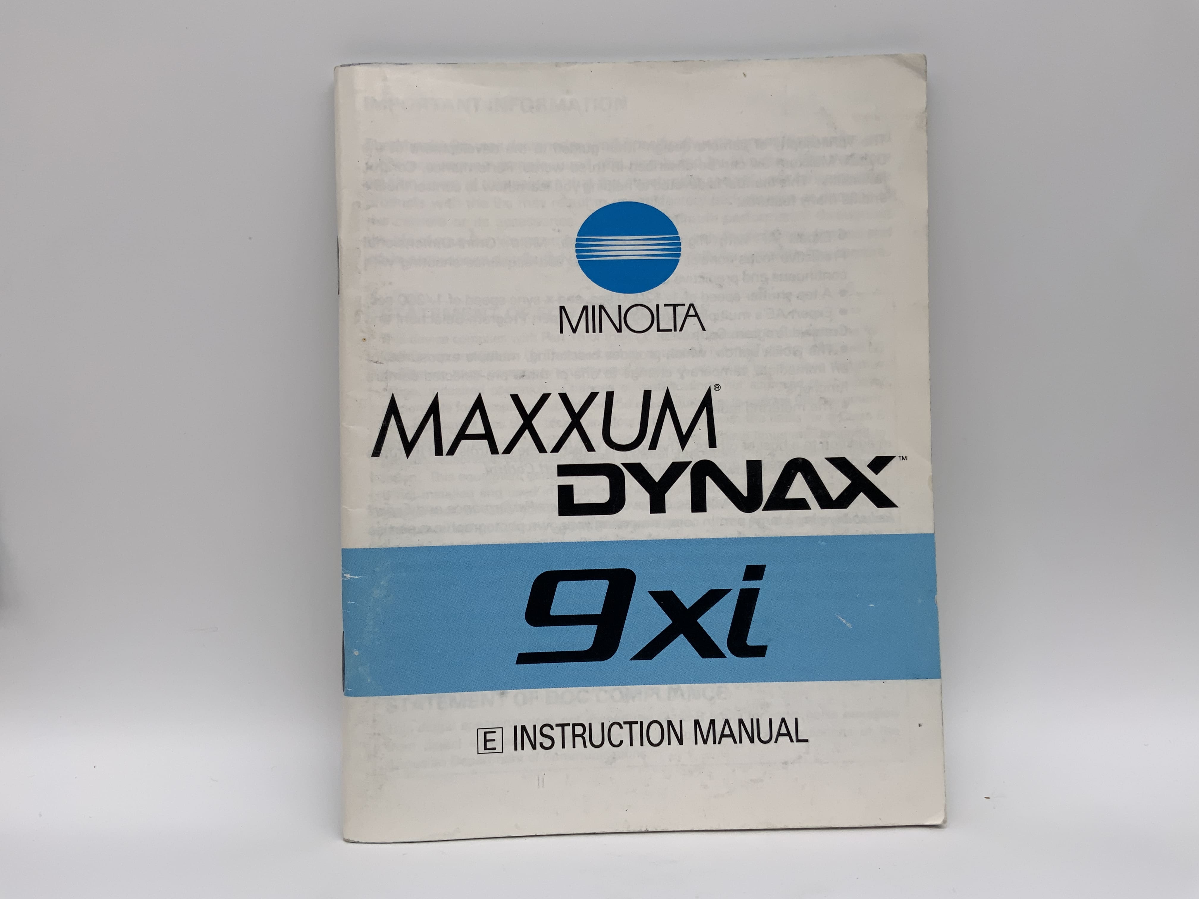 Minolta Maxxum Dynax 9xi Bedienungsanleitung Englisch