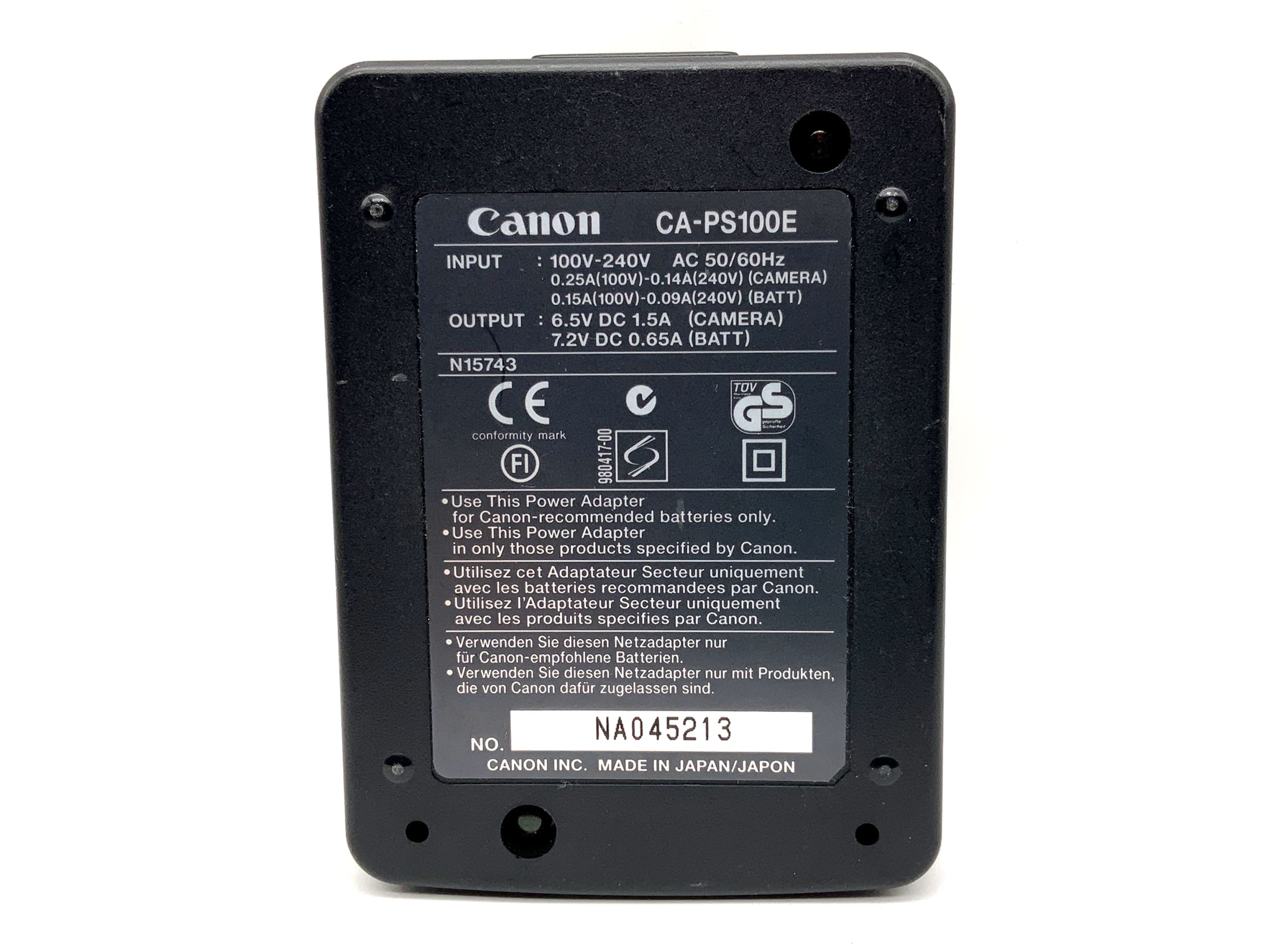Canon CA-PS100E Charger NB-5H Battery Charger Power Adapter
