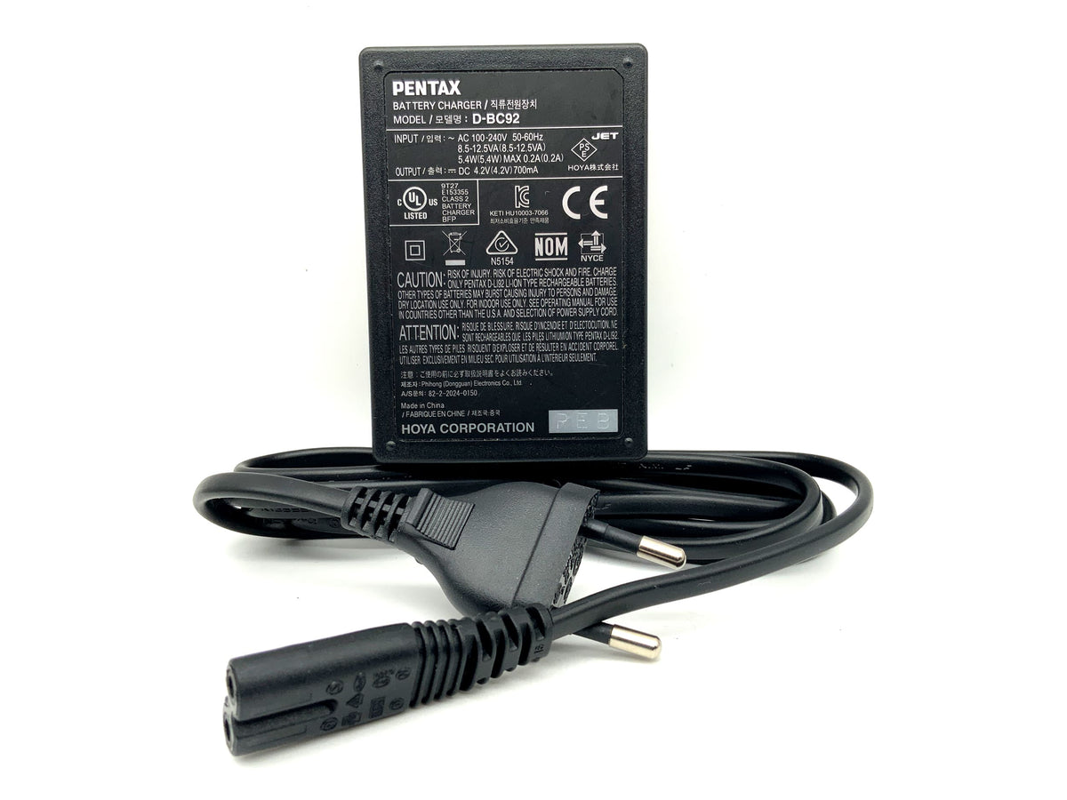 Pentax D-BC92 Charger D-LI92 Battery Charger Power Adapter
