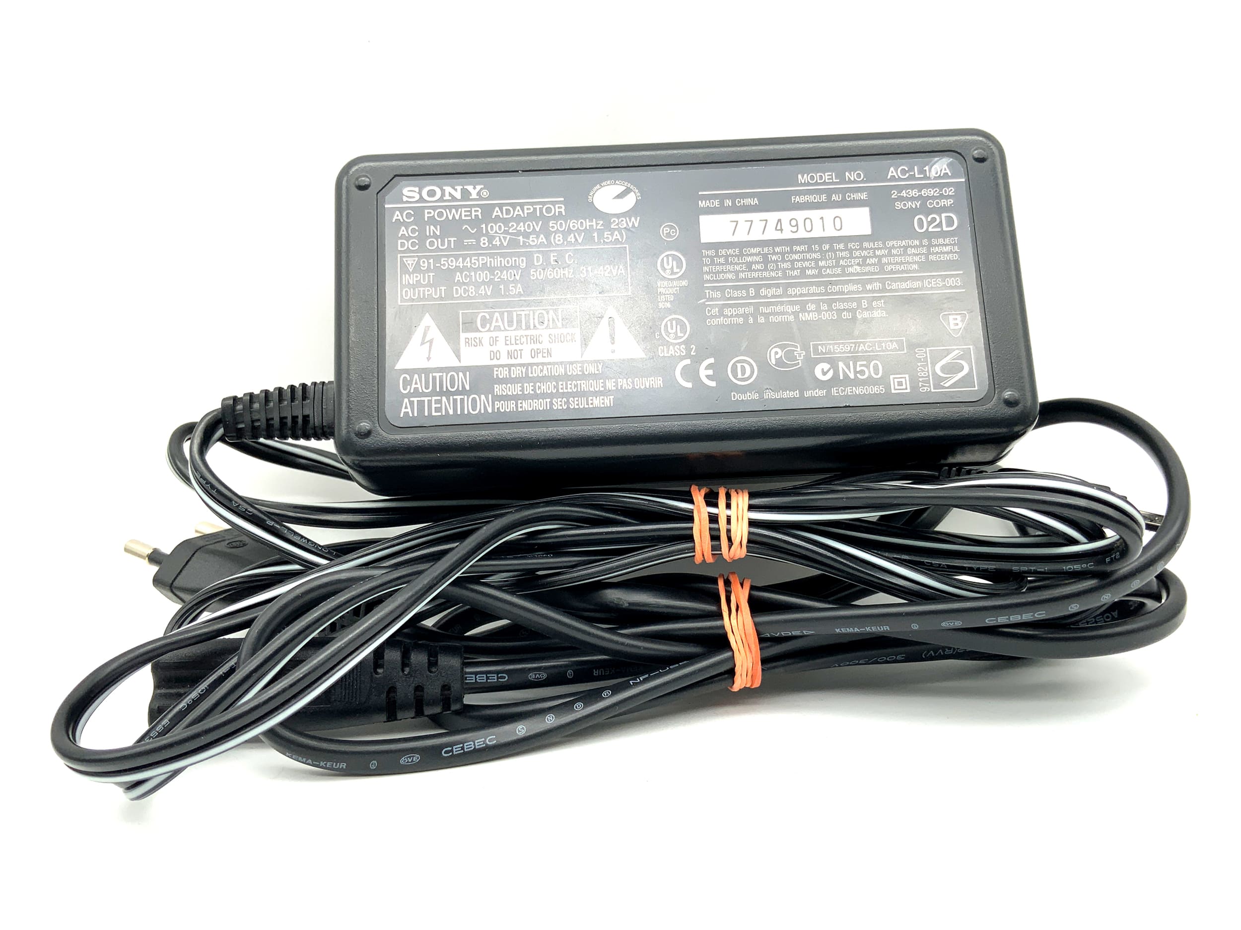 Sony AC-L10A Battery Charger Power Adapter