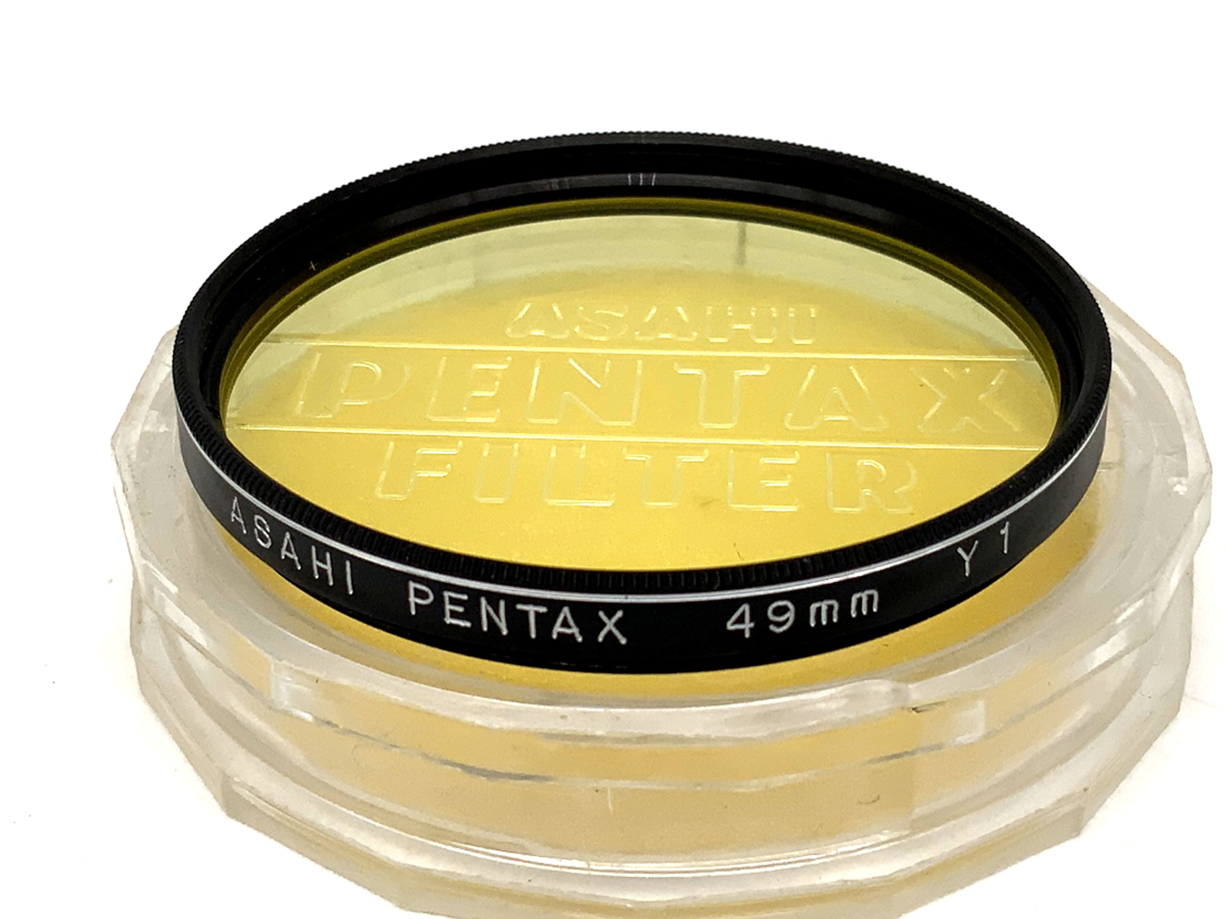 Asahi Pentax yellow color filter Y 1 in case, 49mm filter thread