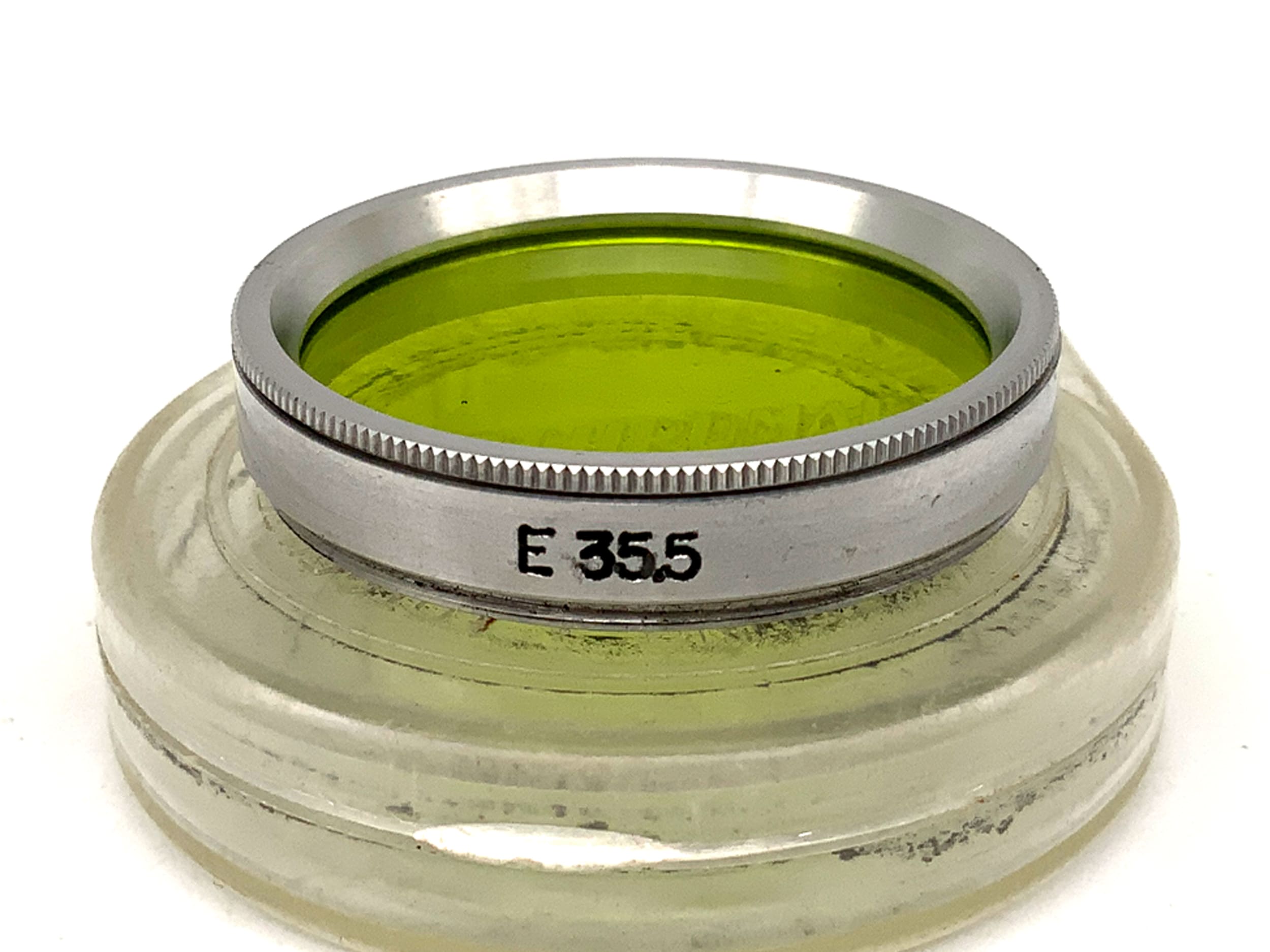 Panchromar yellow-green color filter E35.5 in case, 35.5mm filter