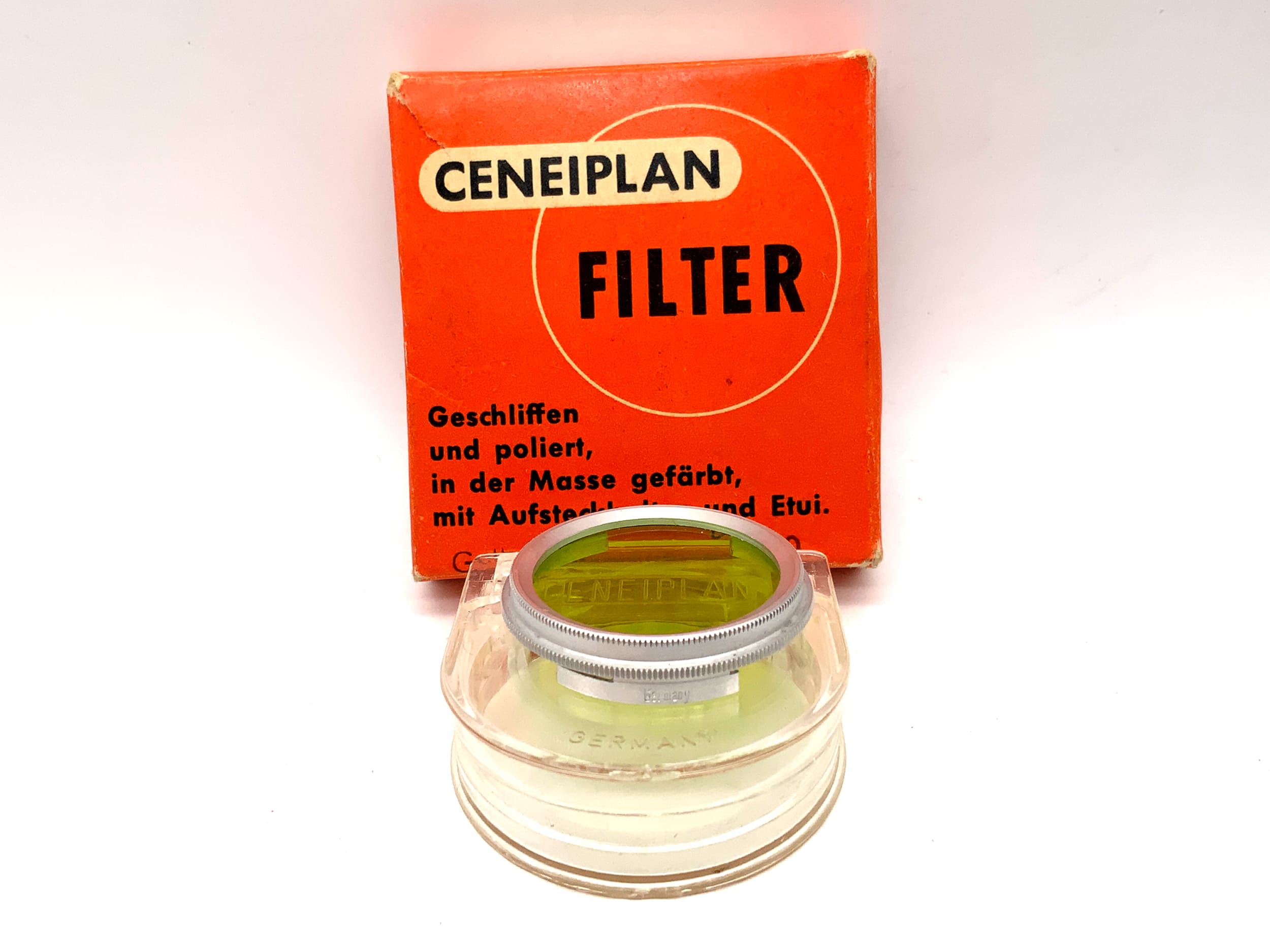 Ceneiplan color filter yellow green/yellow green slip on in original packaging filter 30mm