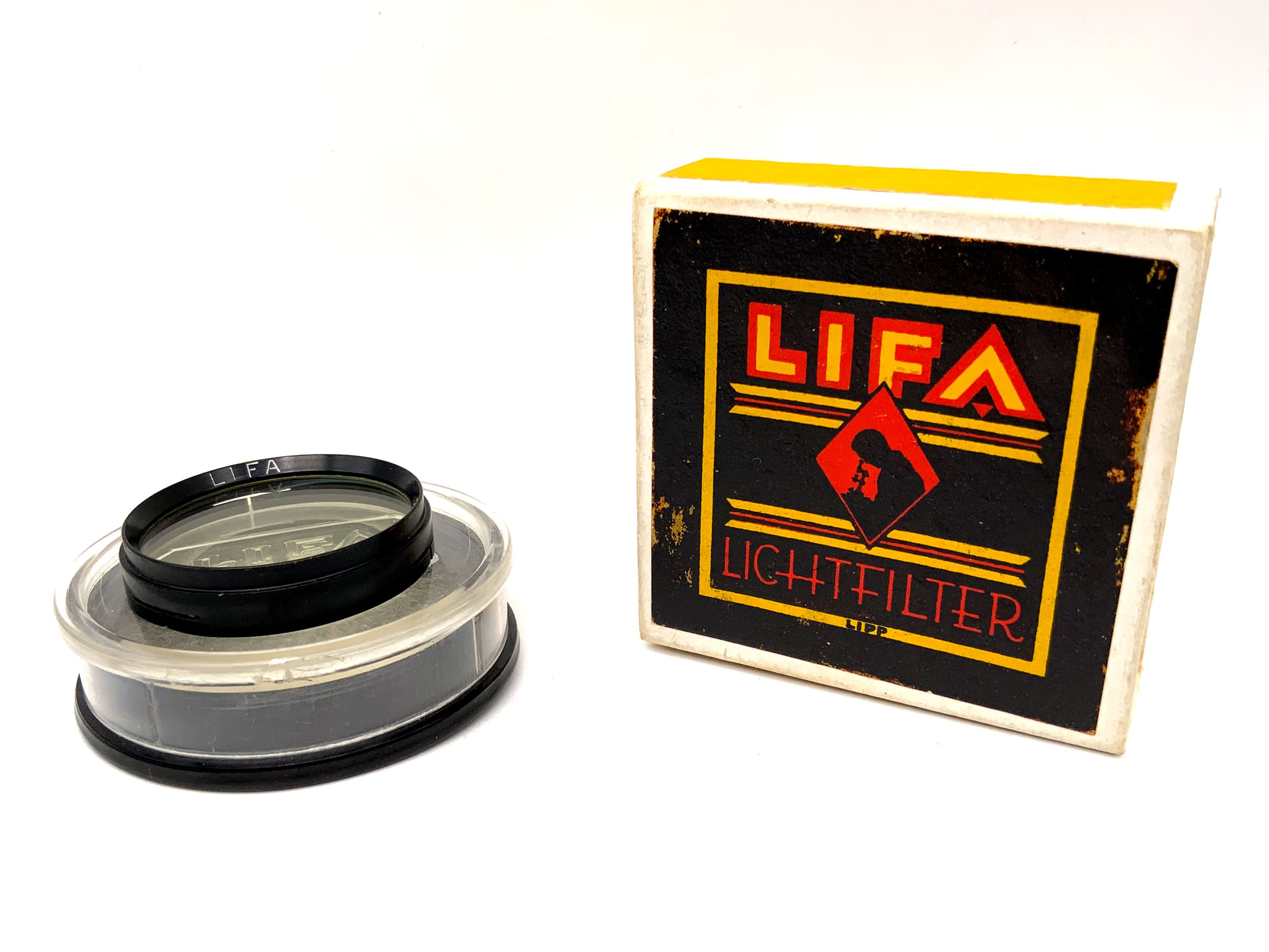 Lifa yellow filter Panchrom 100/32 slip-on in original packaging, 32mm filter thread