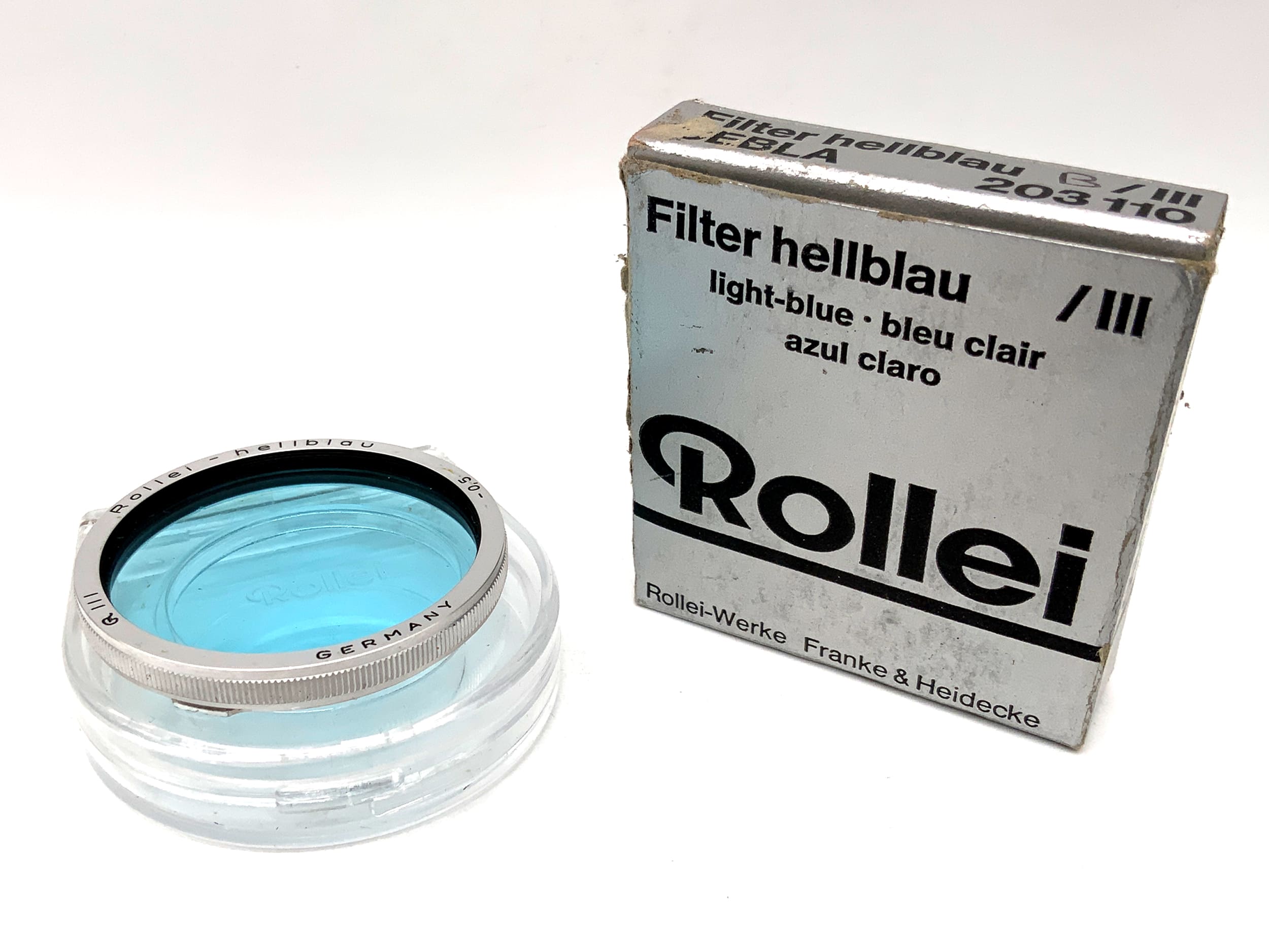 Rollei color filter Rolleiflex F&amp;H light blue -0.5 (203110) in original packaging Filter R III