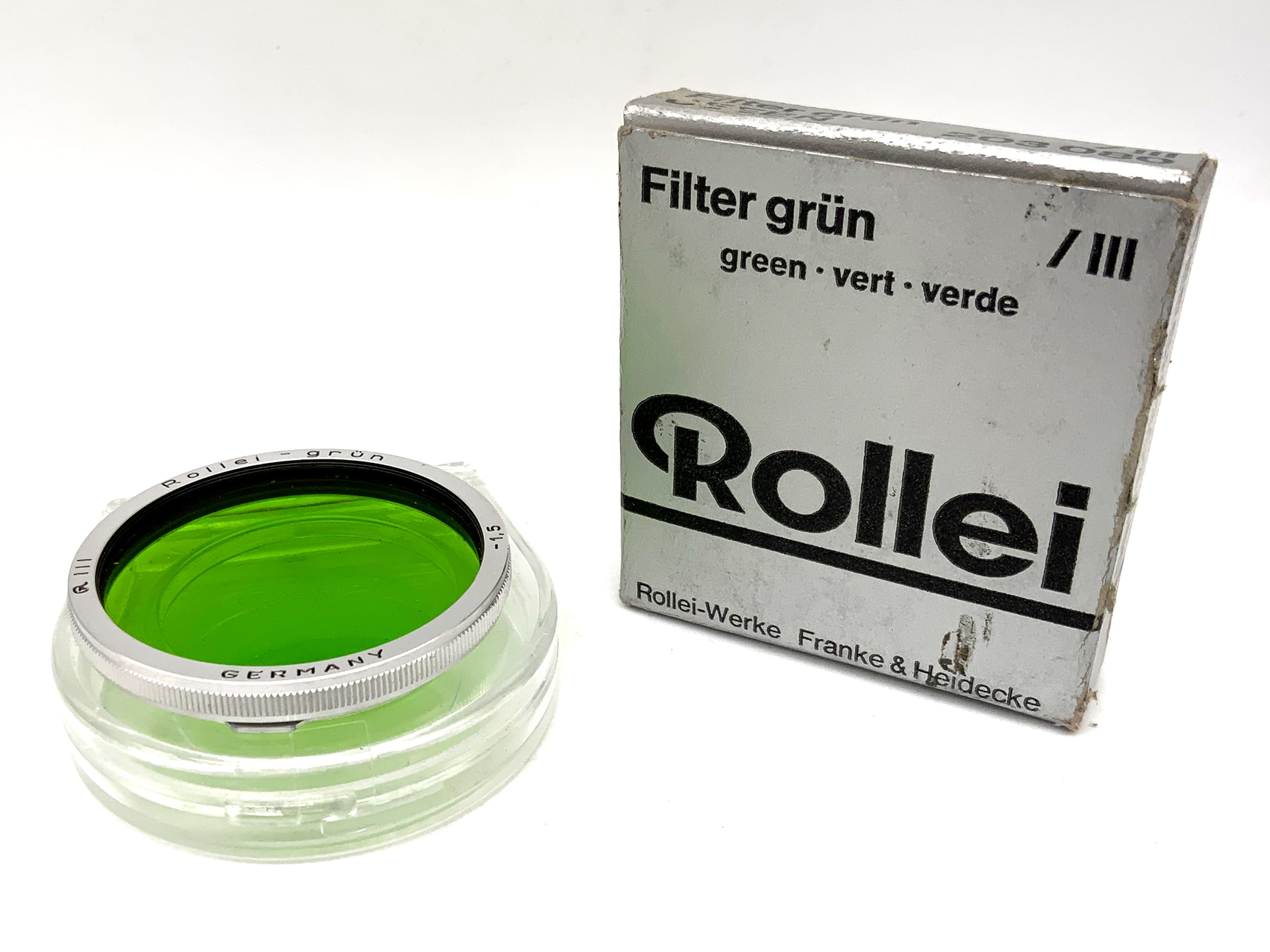 Rollei color filter Rolleiflex F&amp;H green -1.5 (203080) in original packaging Filter R III