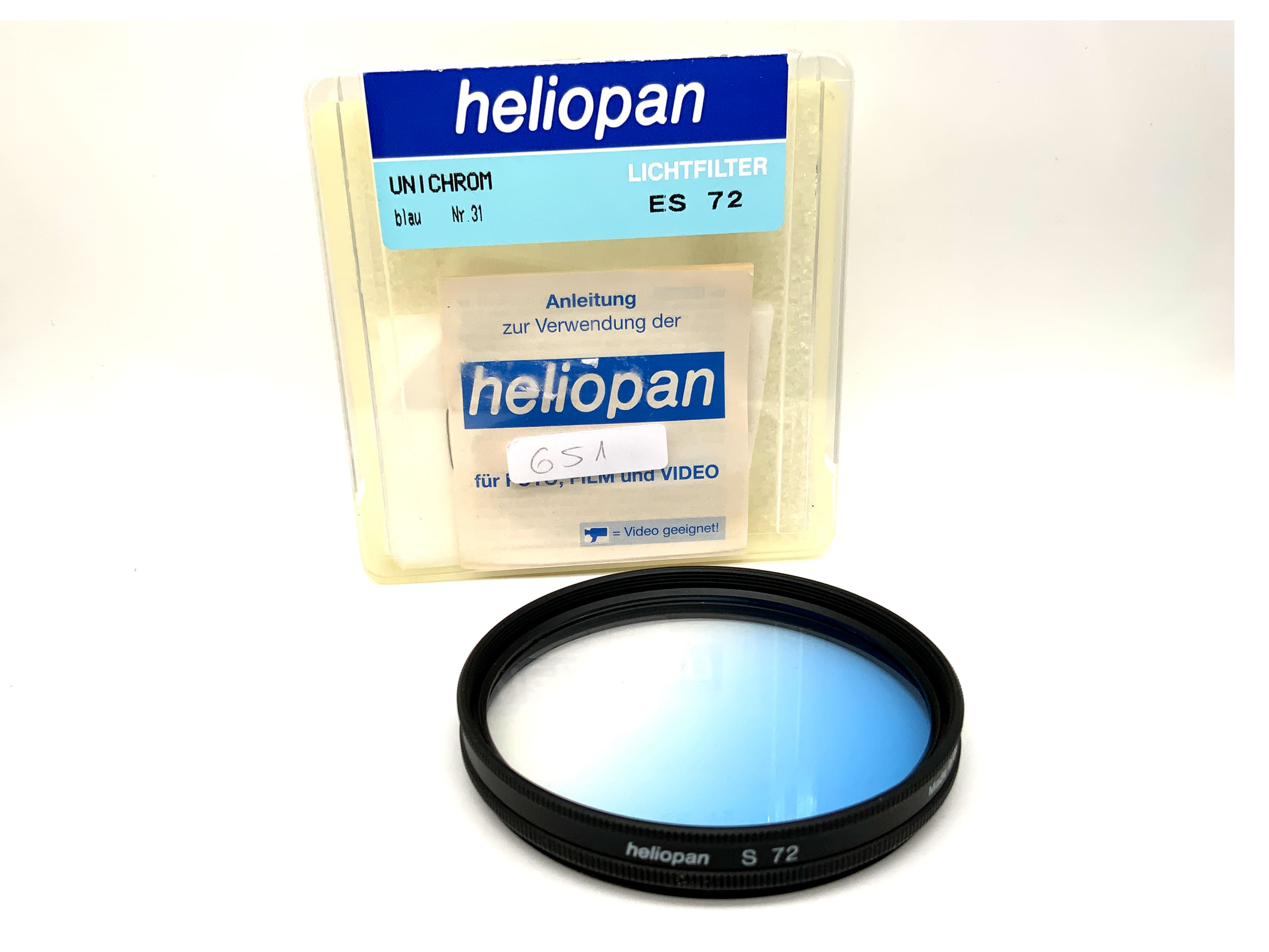 Heliopan Verlauffilter Unichrom blau Nr.31 S72 Filter 72mm Kreisförmig