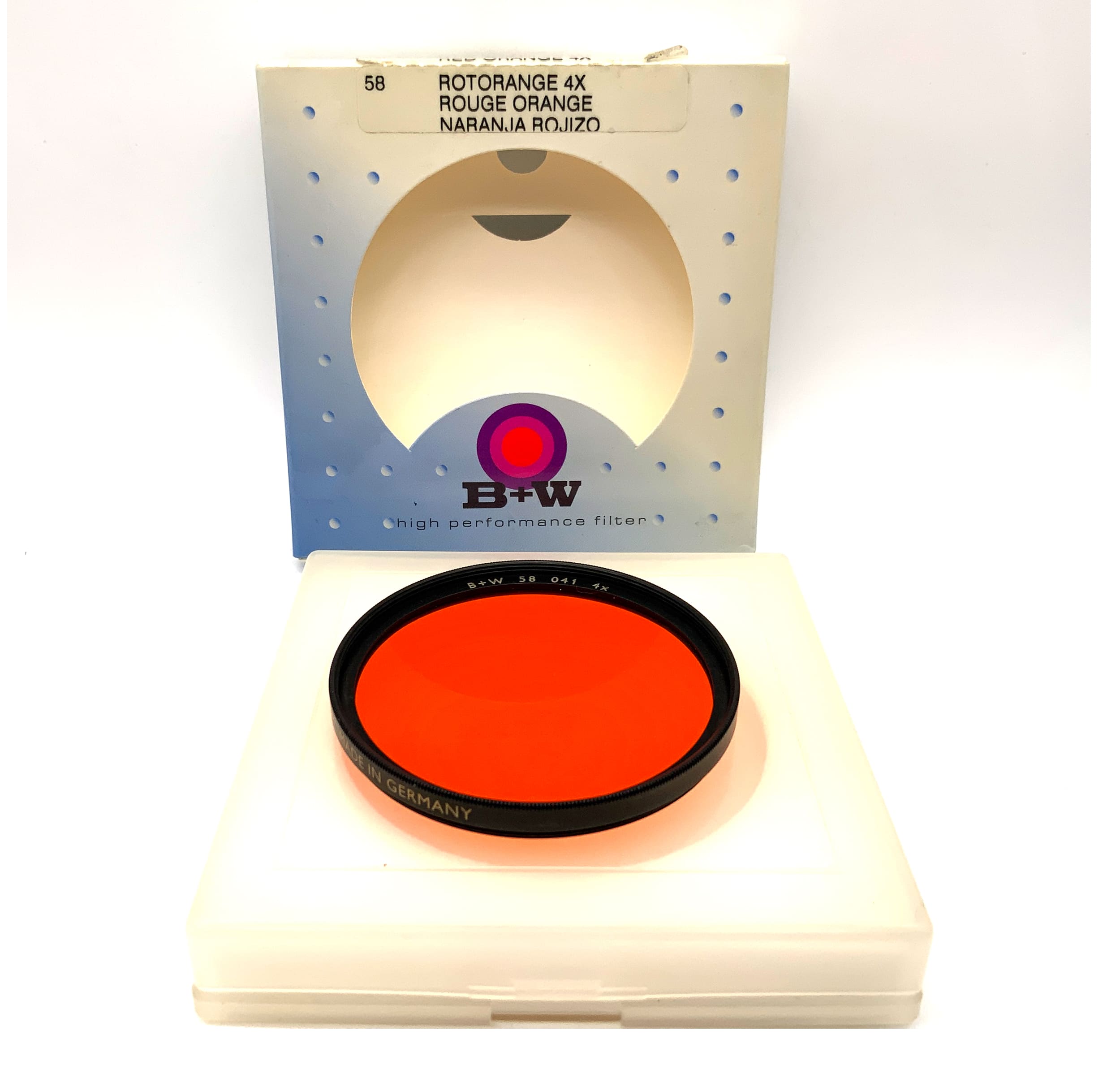 B+W Farbfilter rotorange/red orange 041 4x F-Pro in Ovp Filter 58mm Kreisförmig
