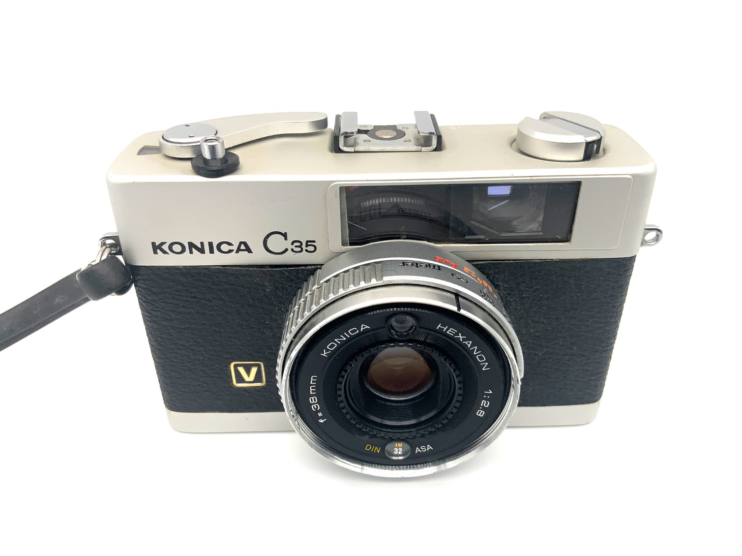 Konica C35 V Sucherkamera mit Hexanon 38mm 1:2.8 Kompaktkamera Analogkamera