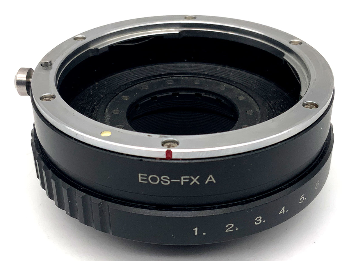 EOS-FX A lens adapter with stepless iris aperture (Canon EF -> Fujica X)