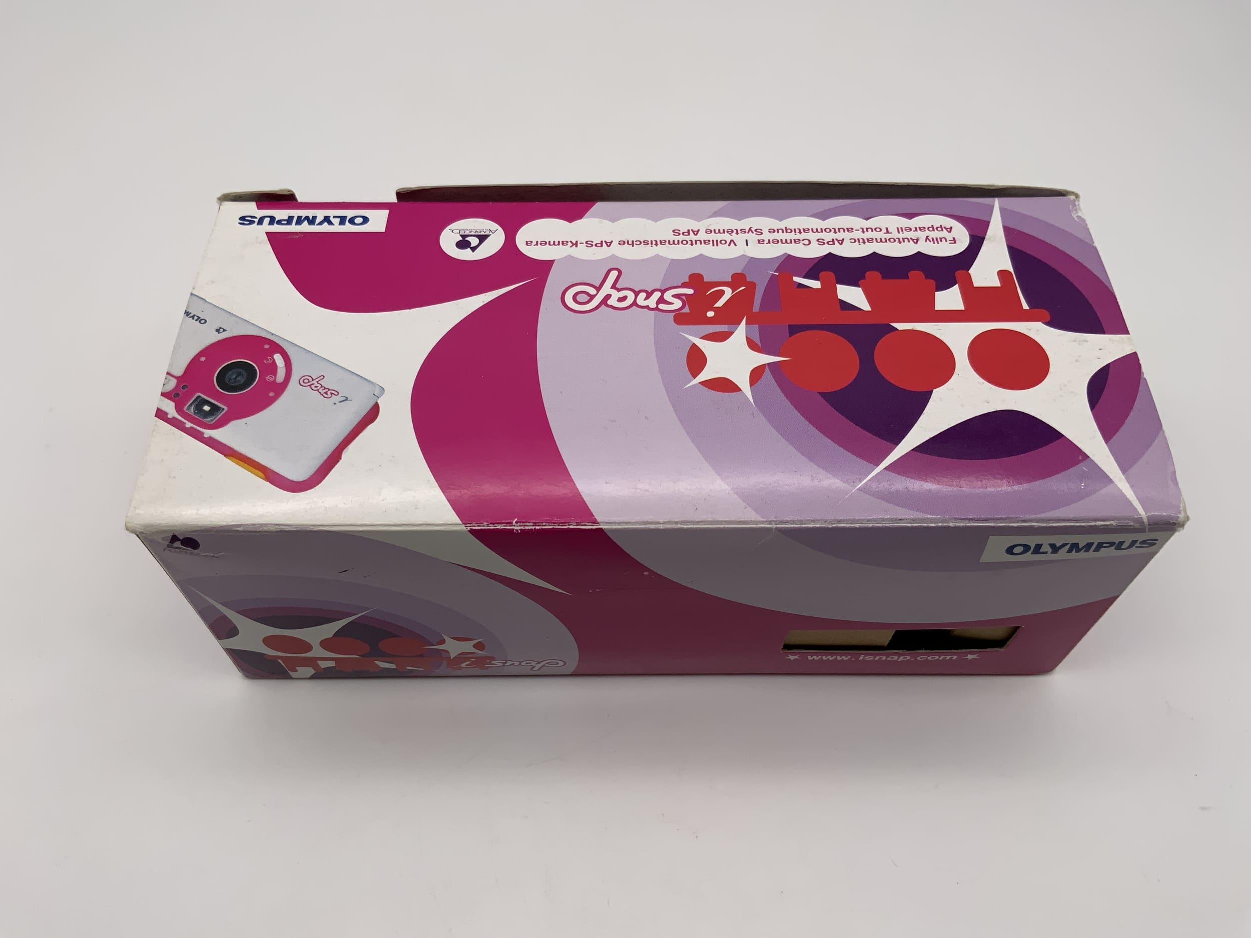 Olympus i snap compact camera Point&amp;Shoot Camera APS pink original packaging without battery
