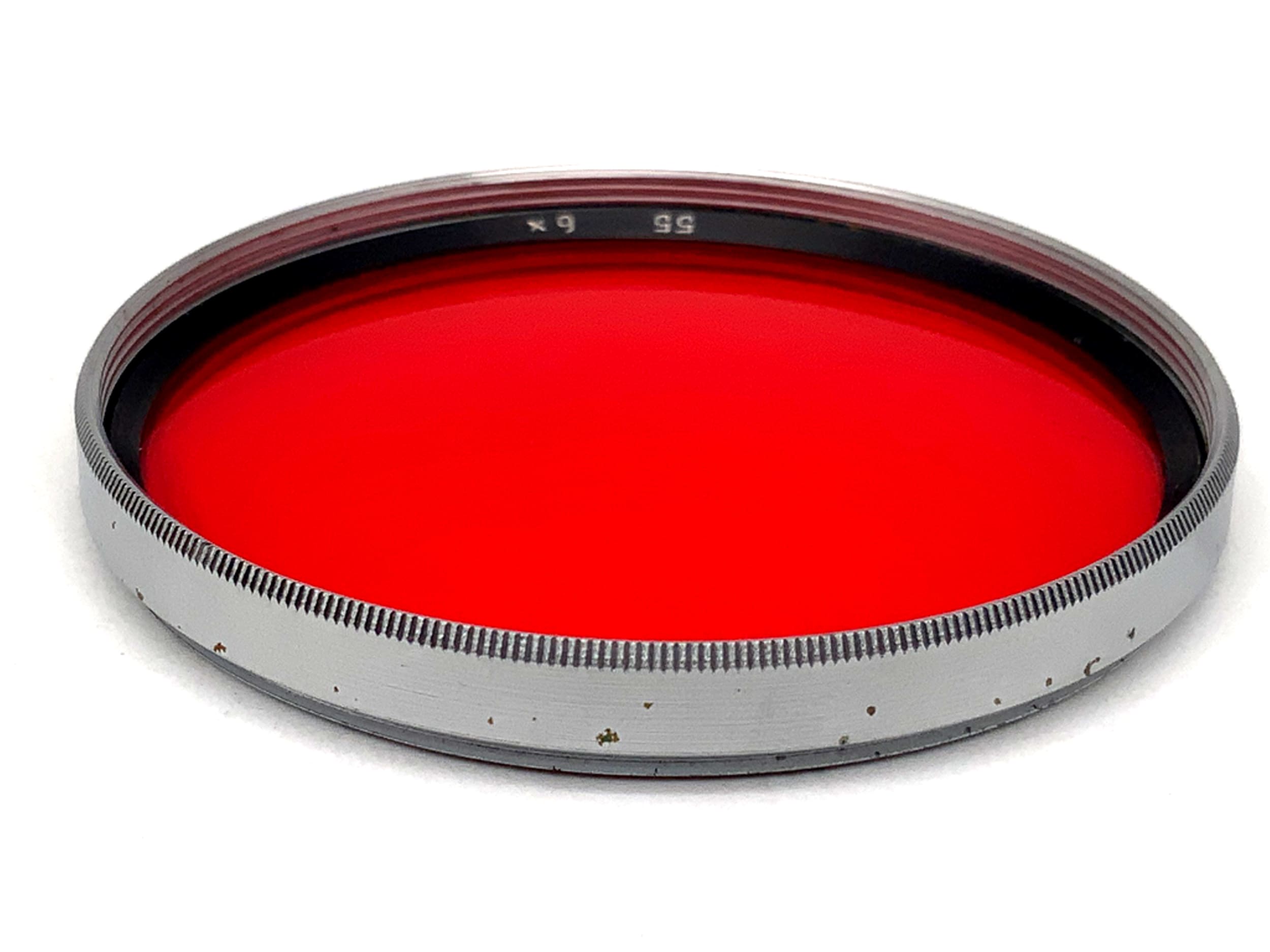 B+W 55E red color filter, 5x in silver, 55mm circular filter thread