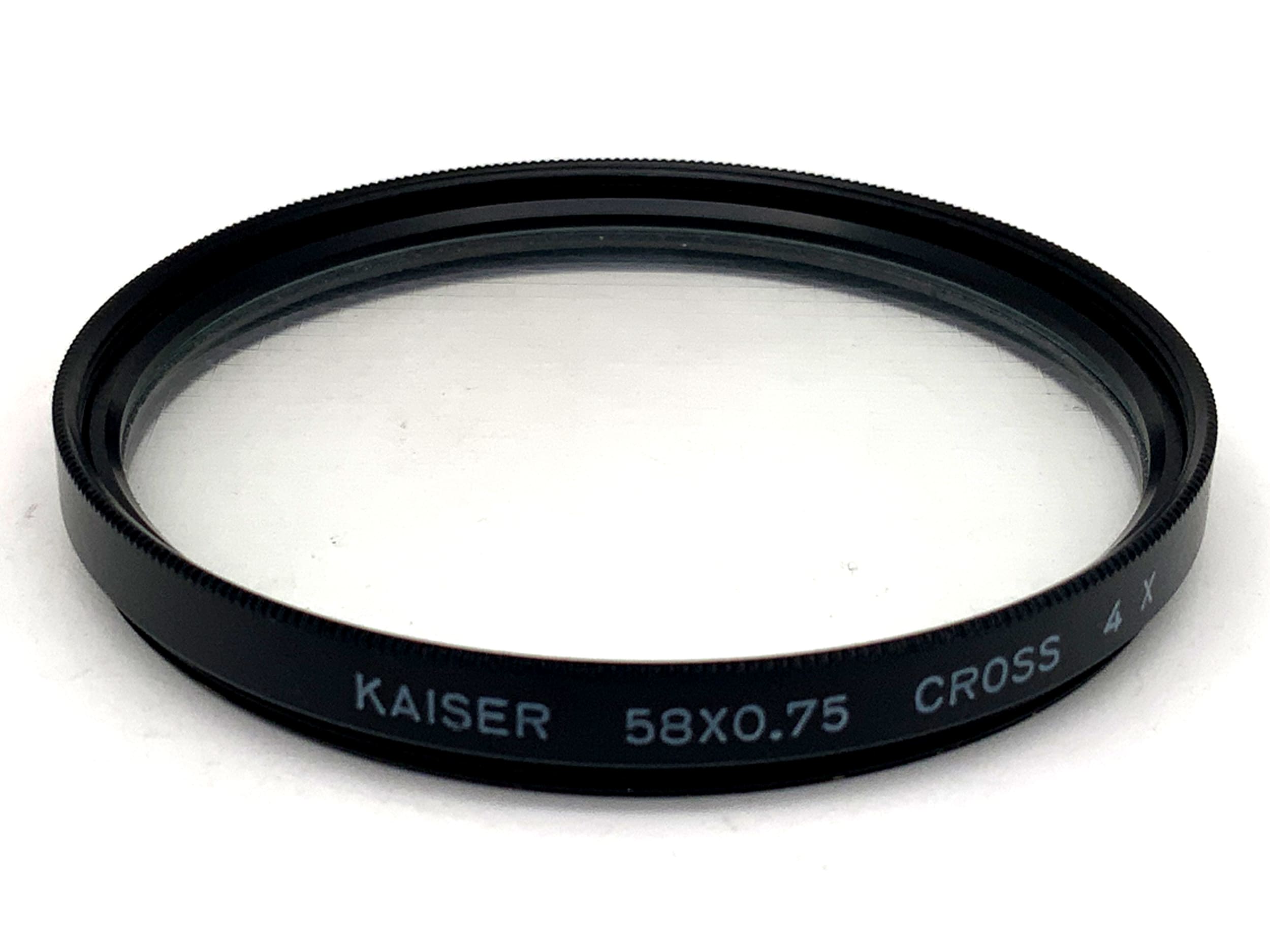 Kaiser grid filter 58x0.75 Cross 4x filter 58mm circular filter thread