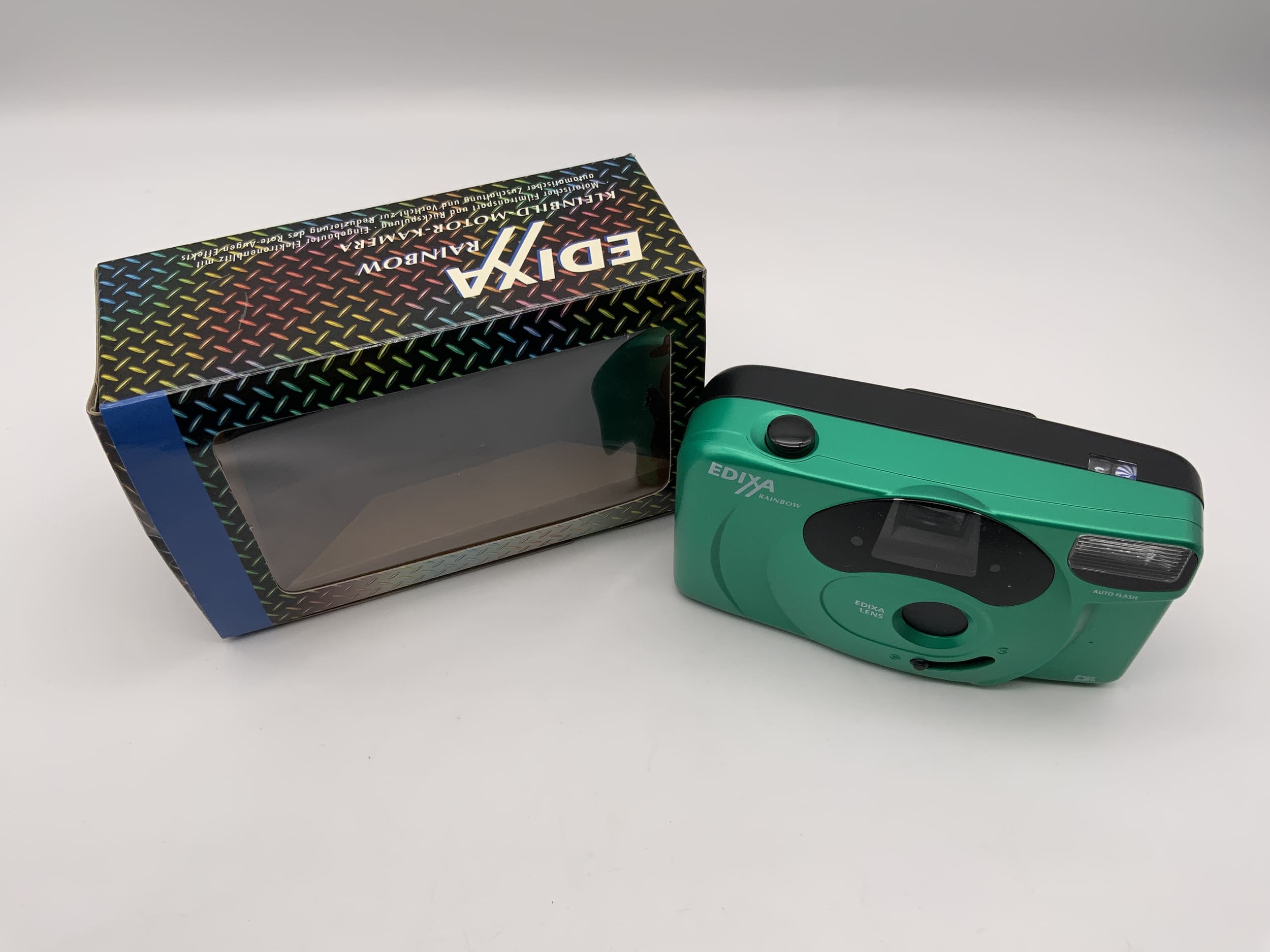 Edixa Rainbow Compact Camera Point&amp;Shoot Camera 35mm Auto Flash Original Packaging without Battery