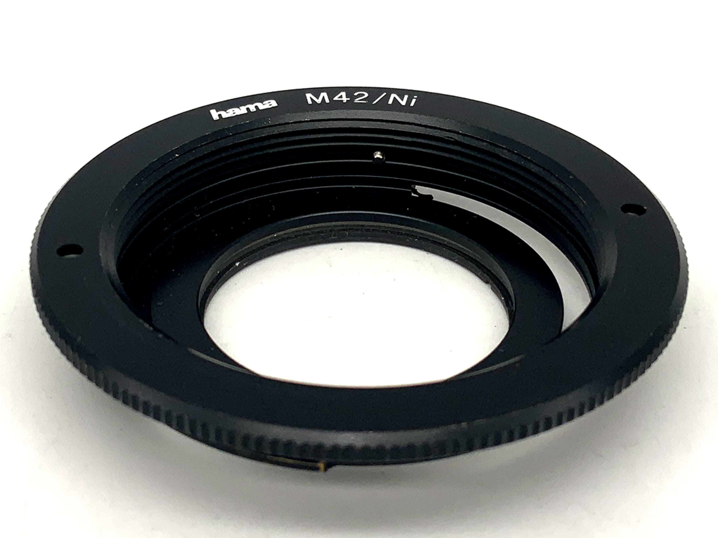 Hama lens adapter with infinity focus glass lens mount converter (M42 -> Nikon F)