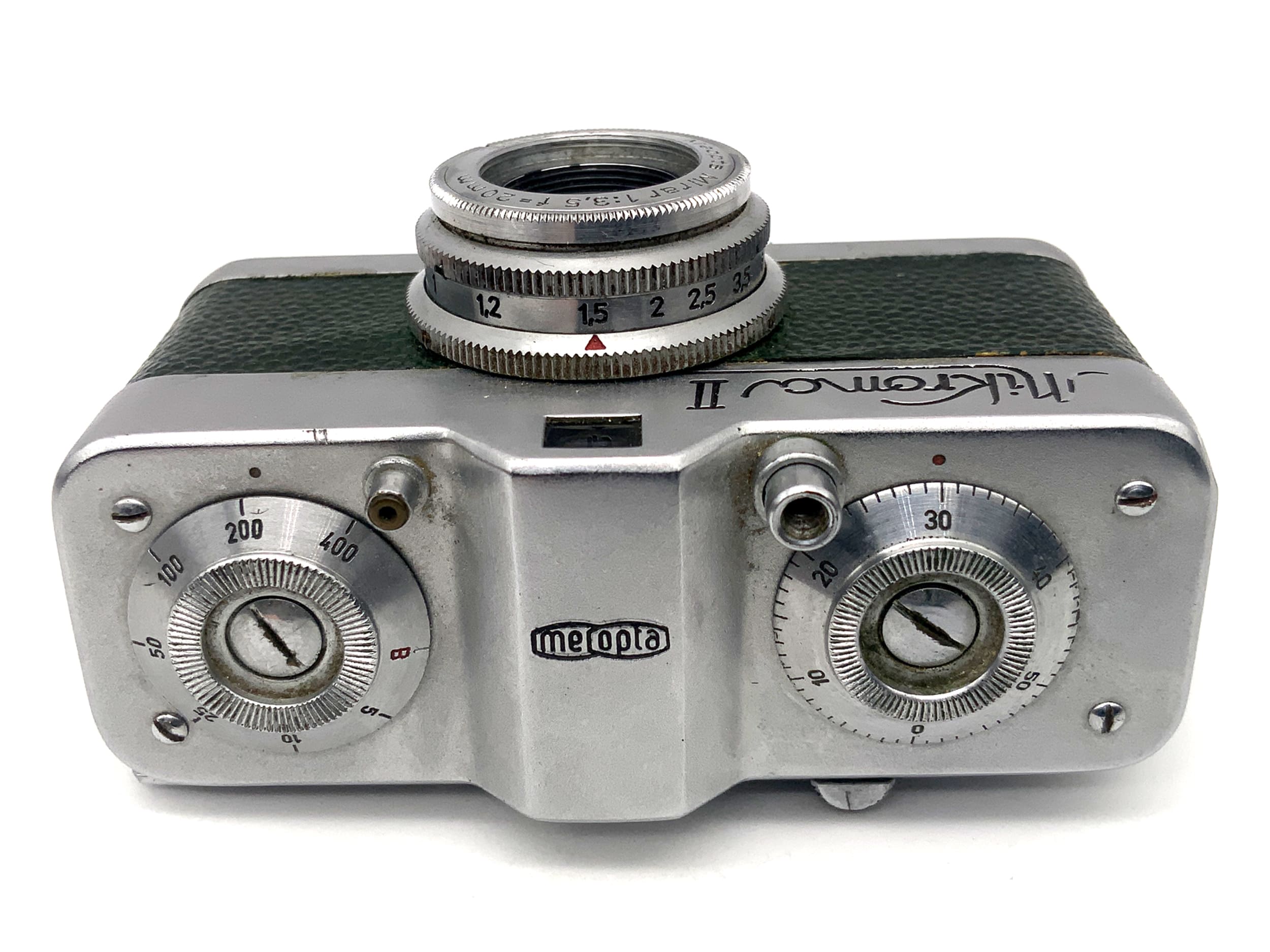 Meopta Mikroma II miniature camera with Mirar 20mm 1:3.5 miniature camera