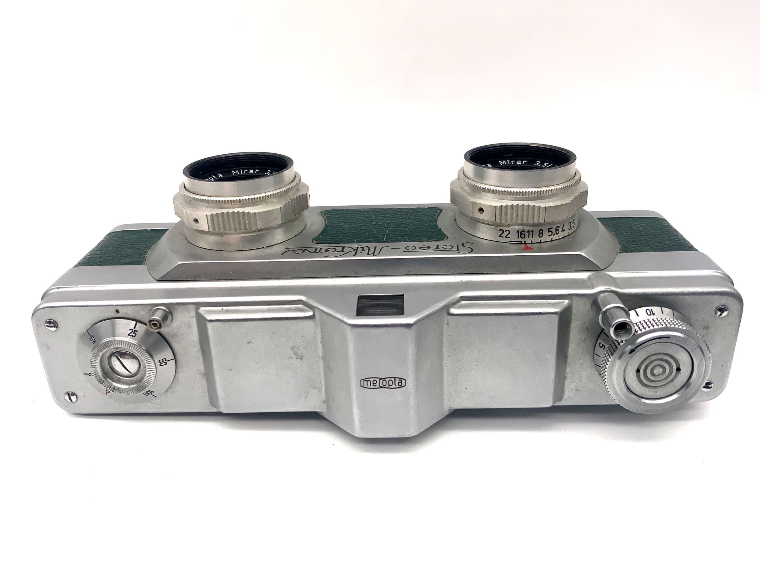 Meopta Mikroma stereo miniature camera with Mirar 25mm 1:3.5 miniature camera
