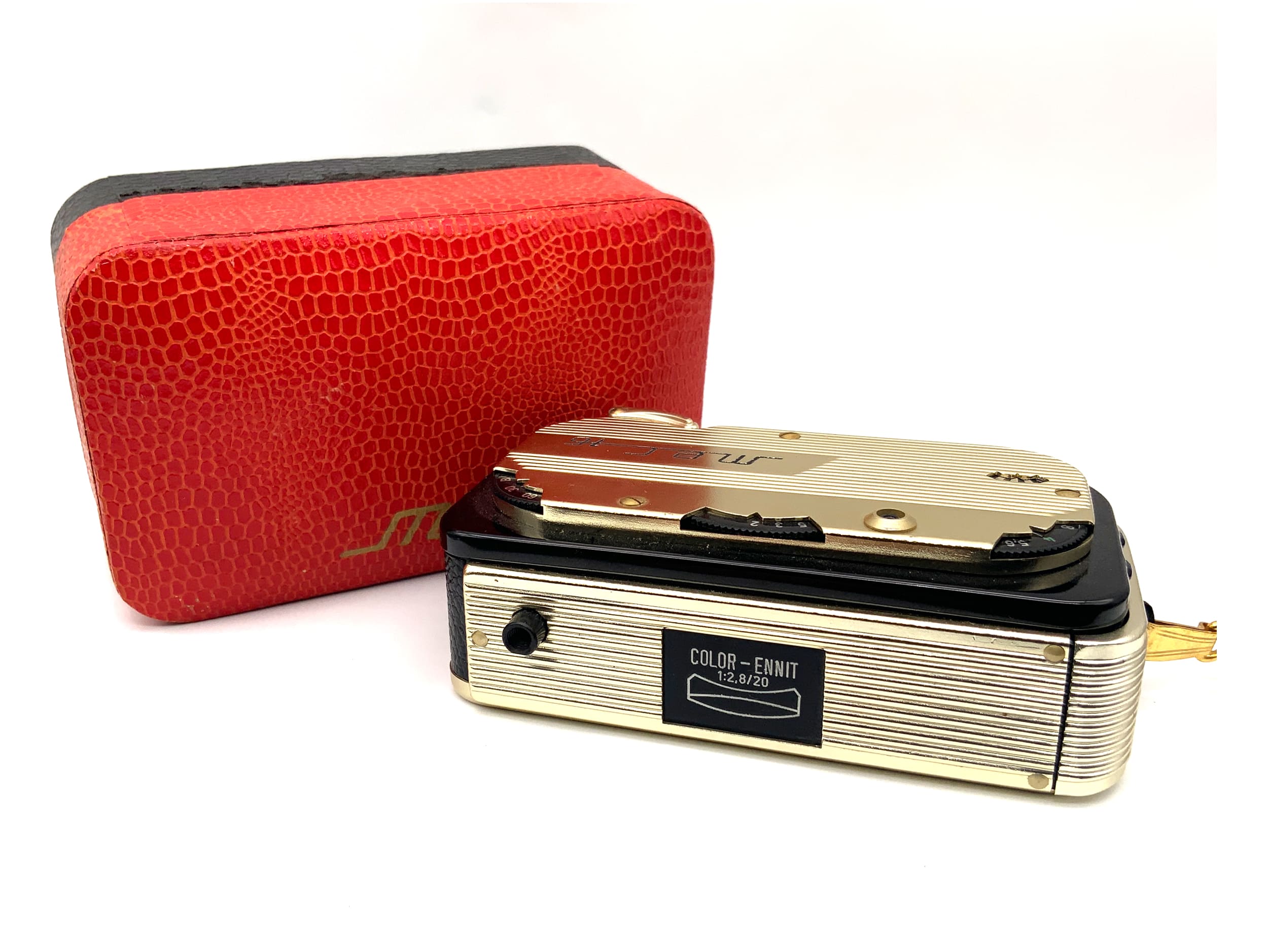 Feinwerktechnik MEC 16 Gold miniature camera with Color-Ennit 20mm 1:2.8