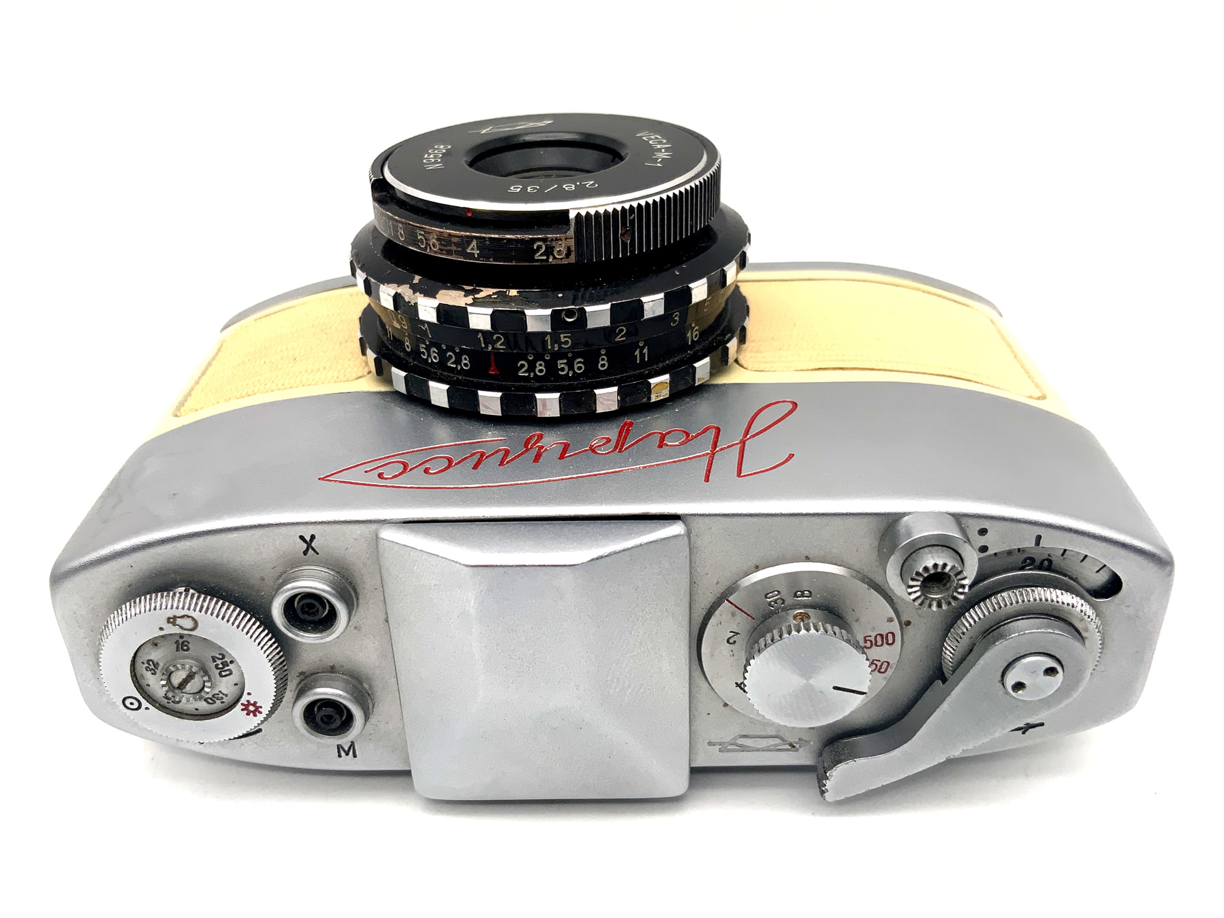 KMZ Narziss miniature camera with VEGA-M-1 35mm 1:2.8 miniature camera