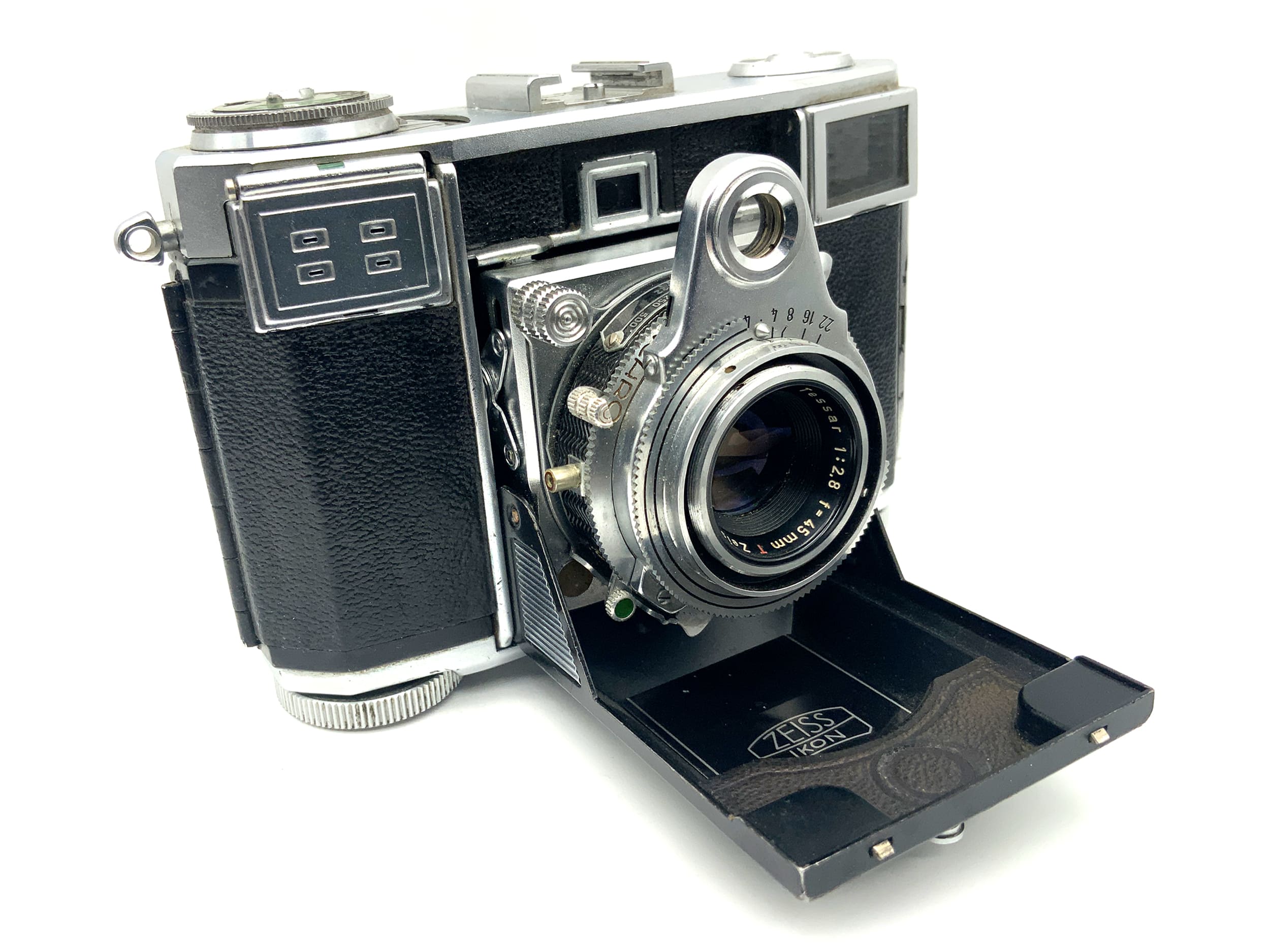 Zeiss Ikon Contessa folding camera with Tessar 45mm 1:2.8 red T !Beli defective!