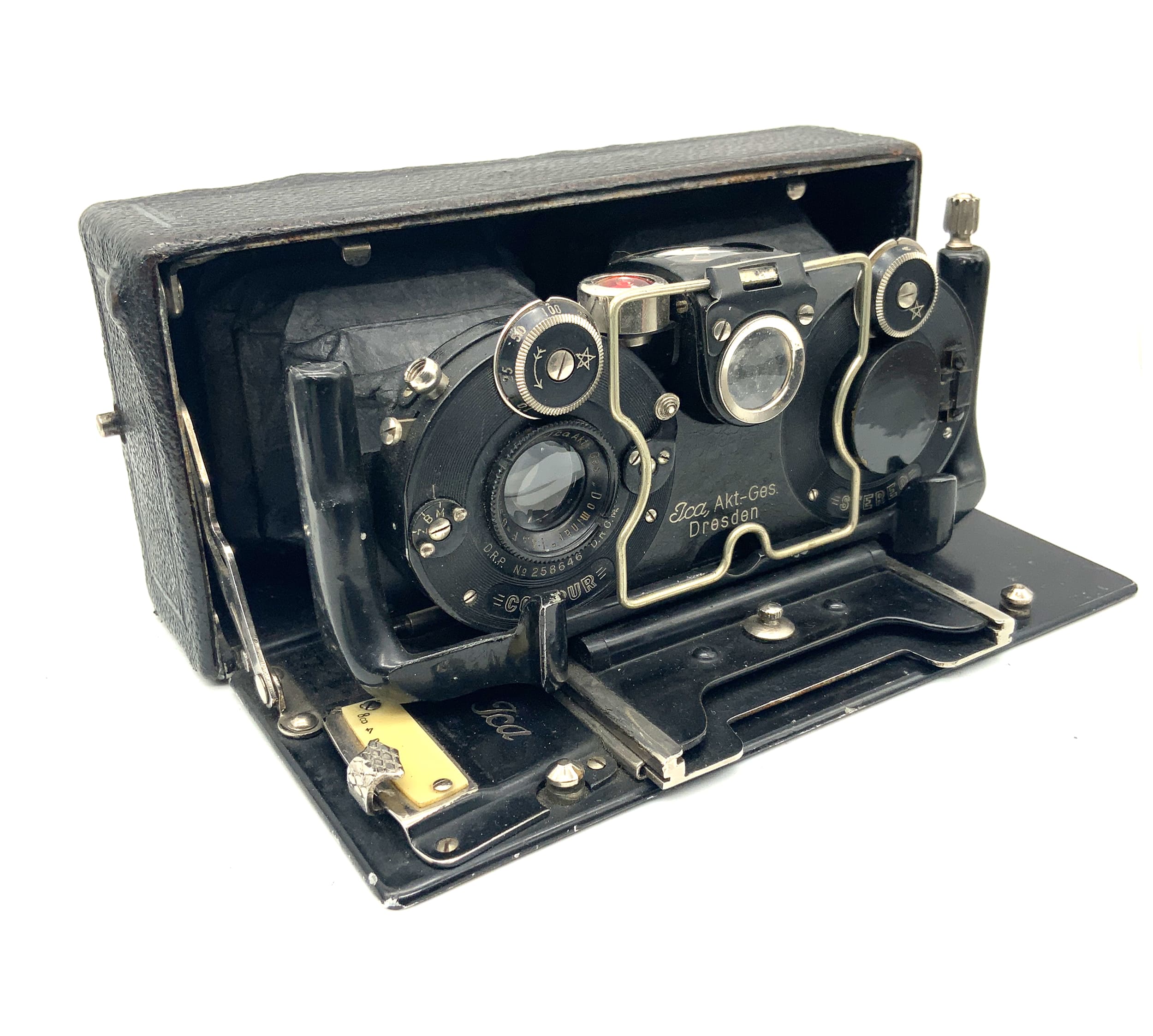 Ica Stereolette Plattenkamera mit Dominar 6,5cm 1:4.5 4,5x11 Analogkamera