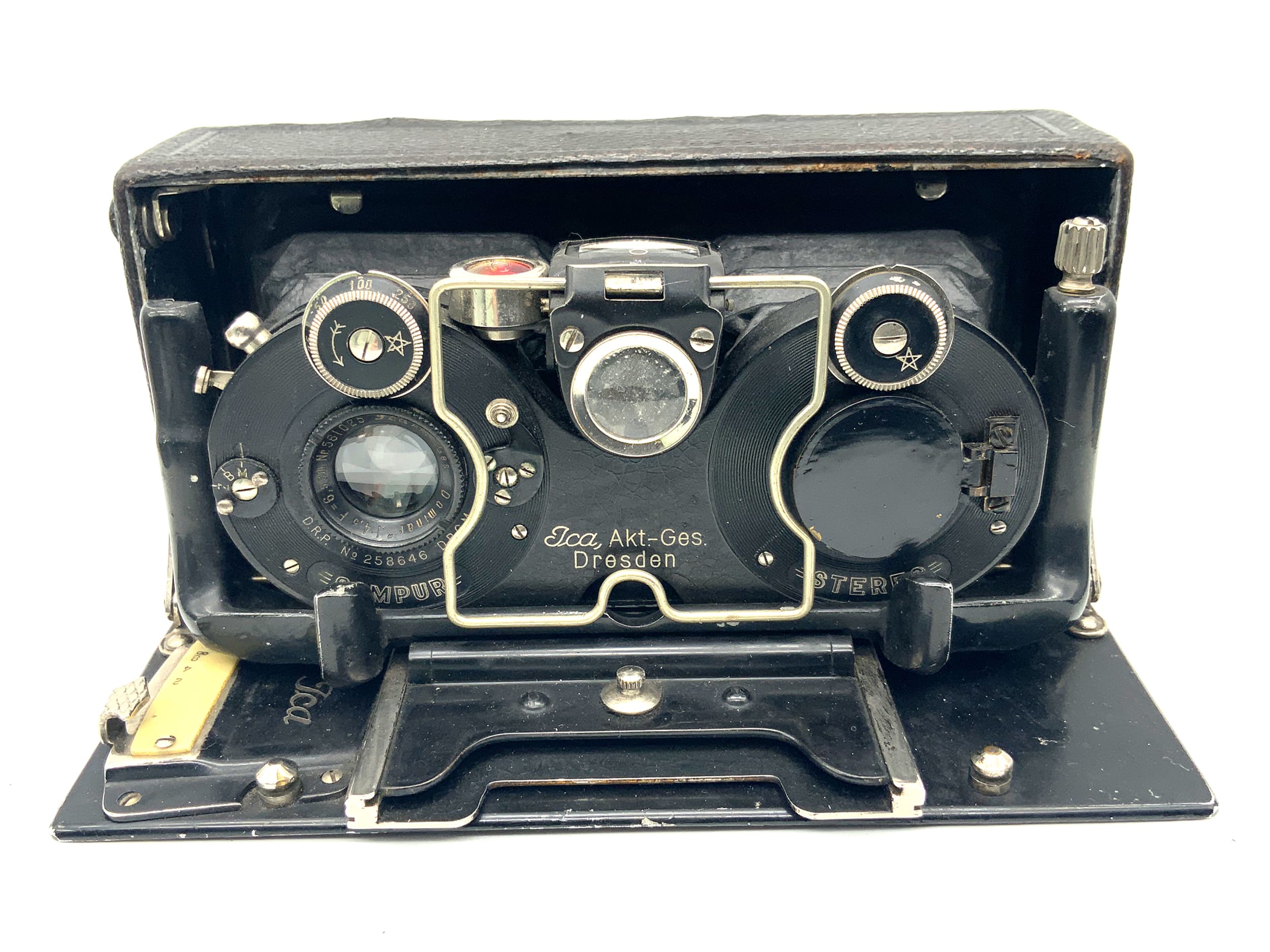 Ica Stereolette Plattenkamera mit Dominar 6,5cm 1:4.5 4,5x11 Analogkamera