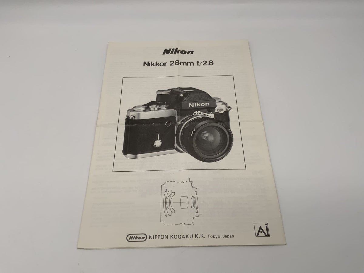 Nikon Nikkor 28mm f/2.8 Ai User Manual (German)