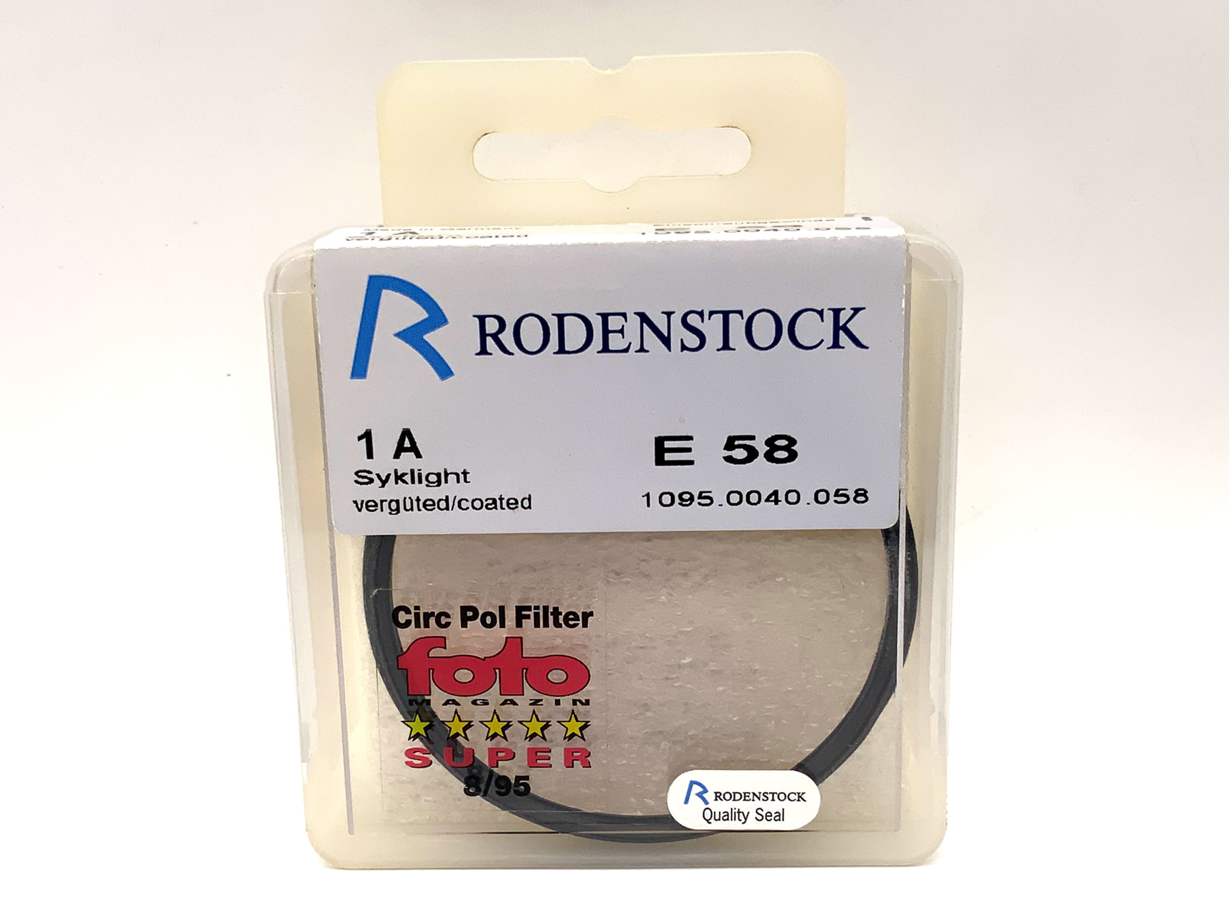 Rodenstock Skylight E 58 No. 1A/1x coated filter in case, 58mm