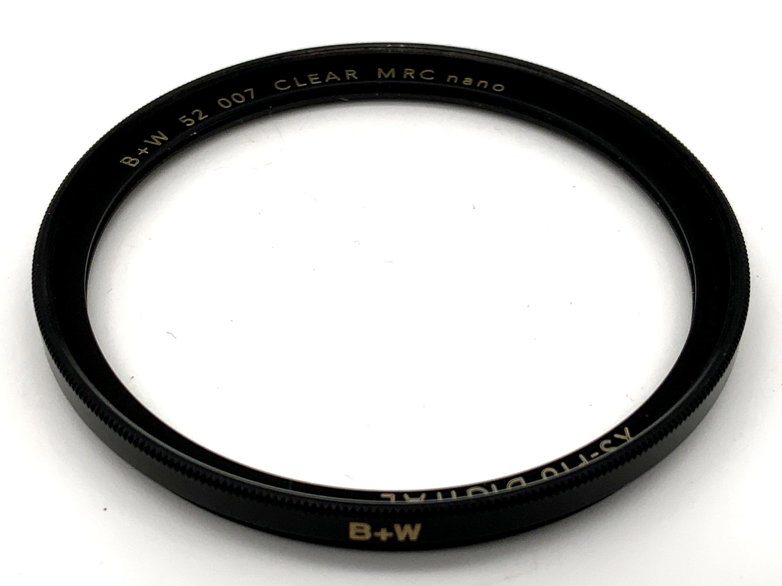 B+W UV 007 Clear MRC Nano XS-Pro Digfital Filter 52mm Kreisförmig Filtergewinde