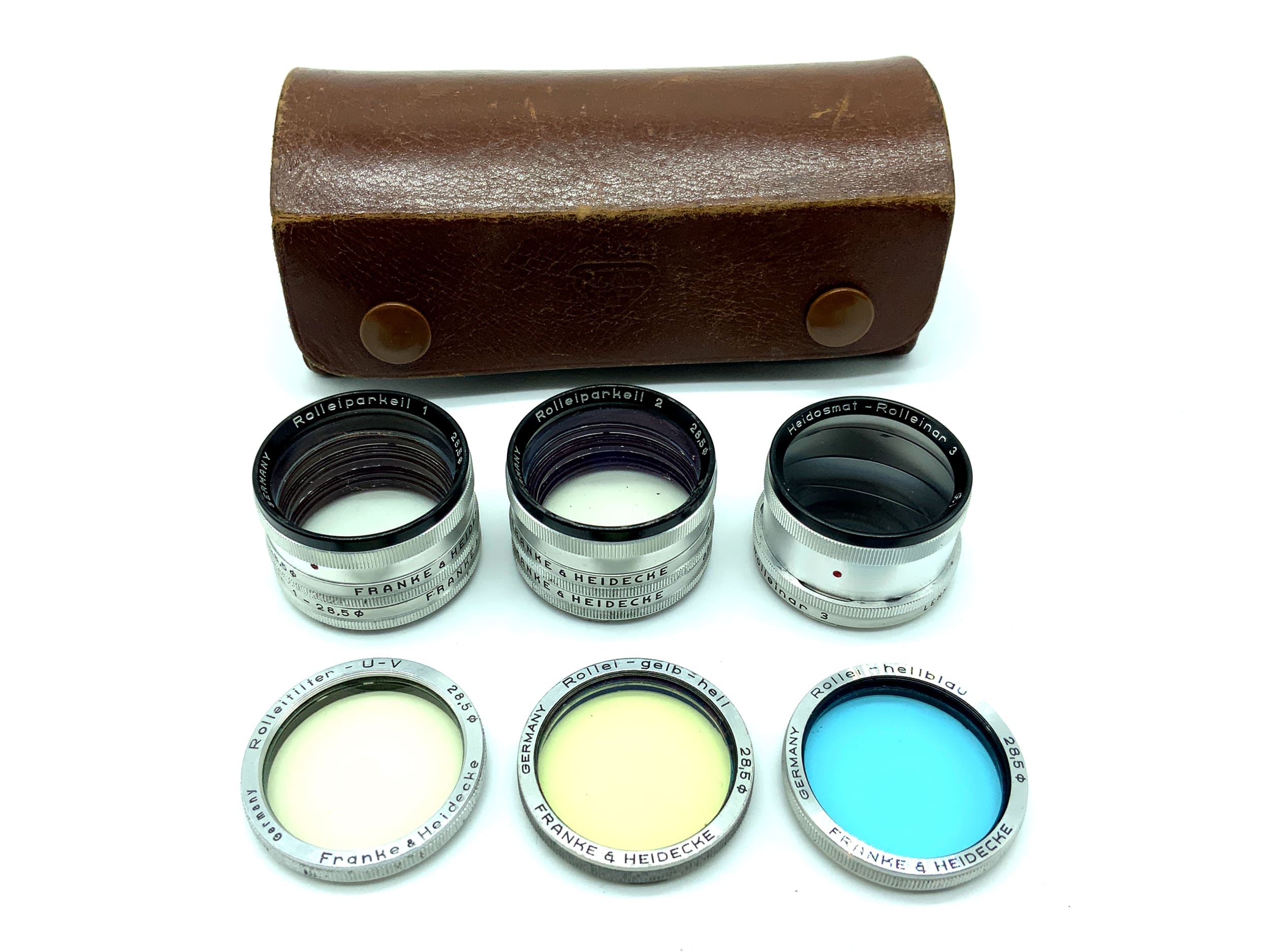 Rollei Filterset 1/2/3 +Rolleinar 1/2/3, UV, hellblau, gelb-hell 28,5mm (RI)