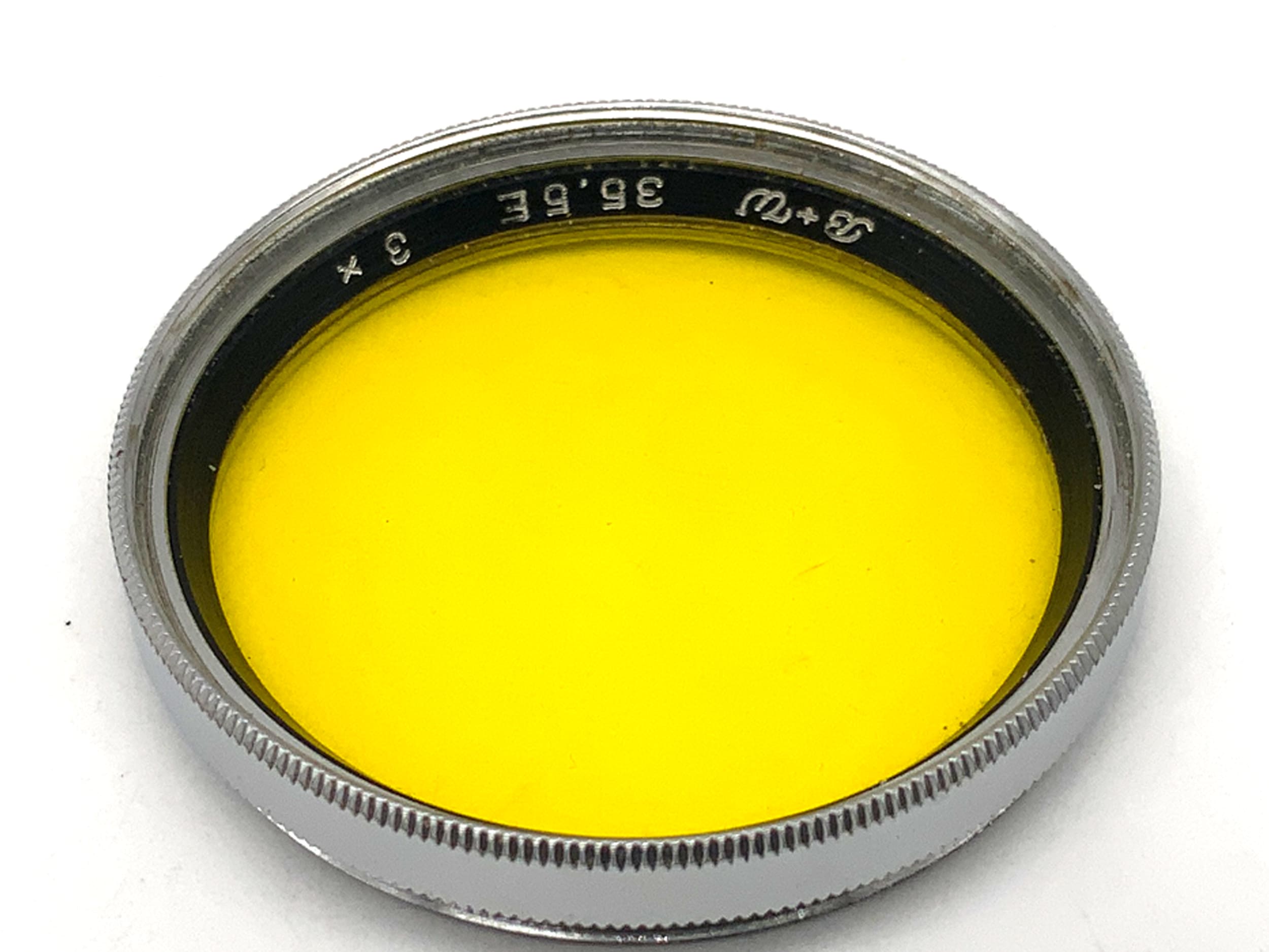 B+W color filter 35.5E 3x yellow yellow in silver filter 35.5mm filter thread