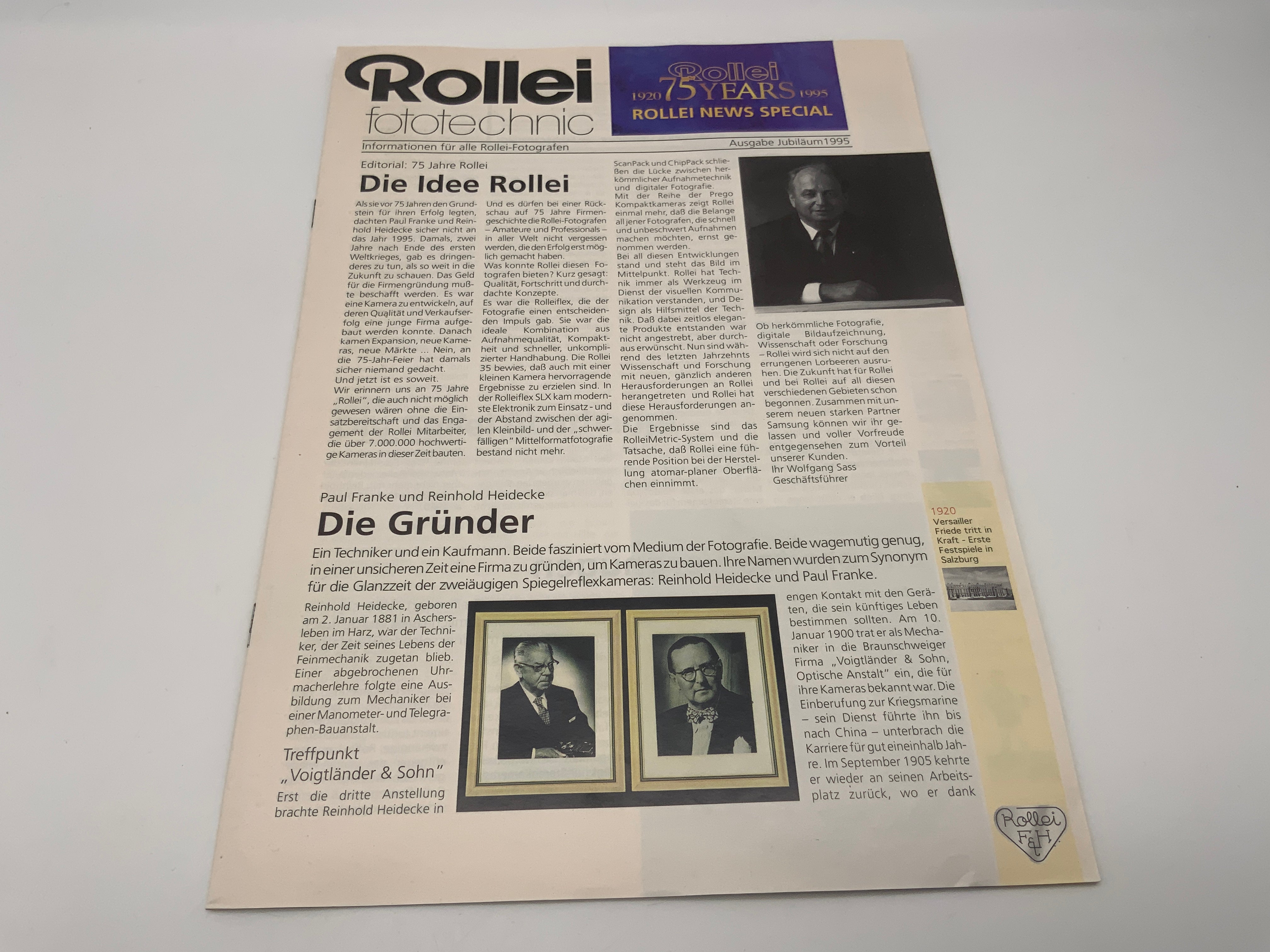 Rollei 75 Years Rollei News Special Brochure Magazine Prospectus German