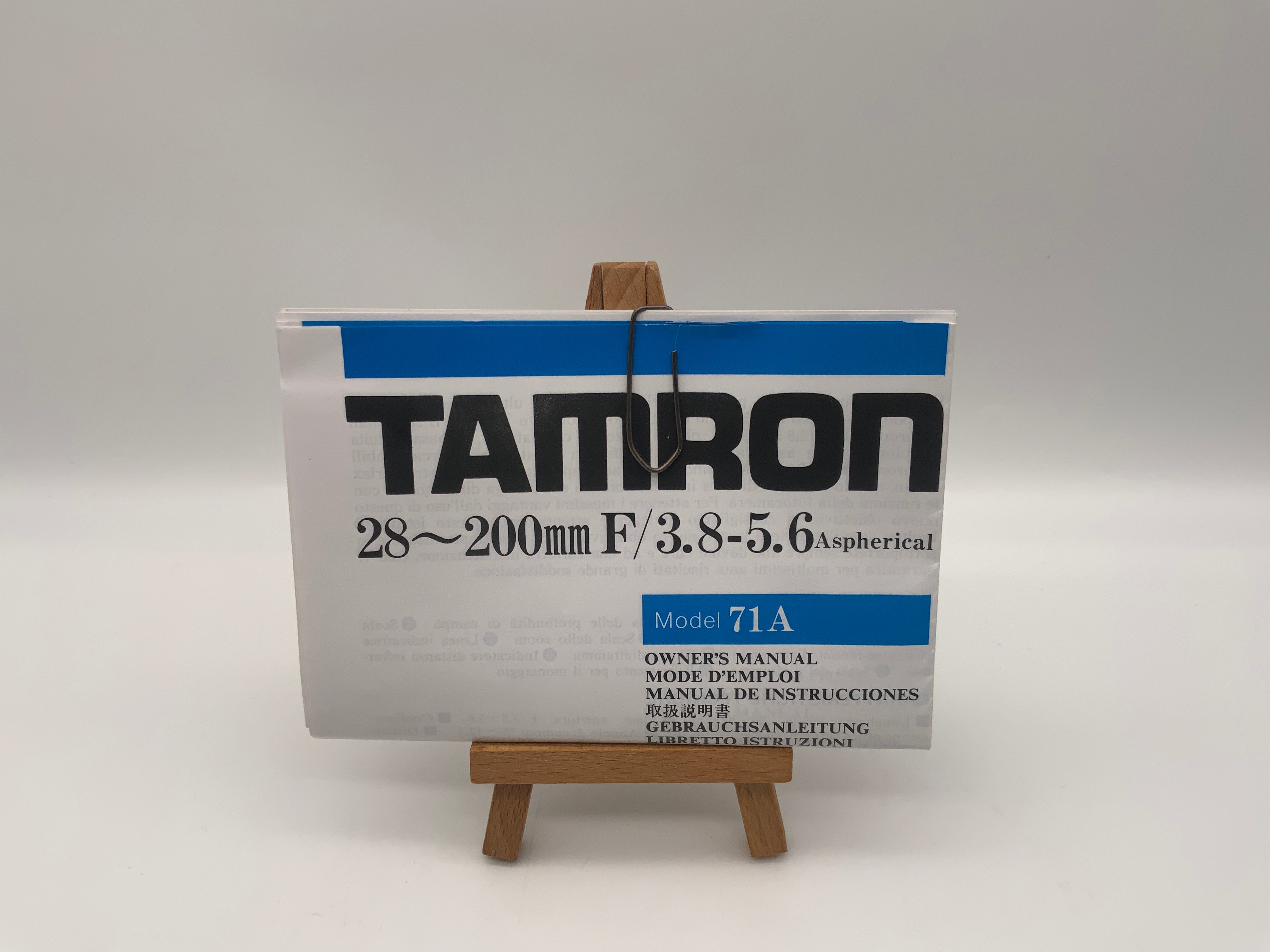 Tamron 28-200mm F/3.8-5.6 Aspherical Model 71A User Manual (German)