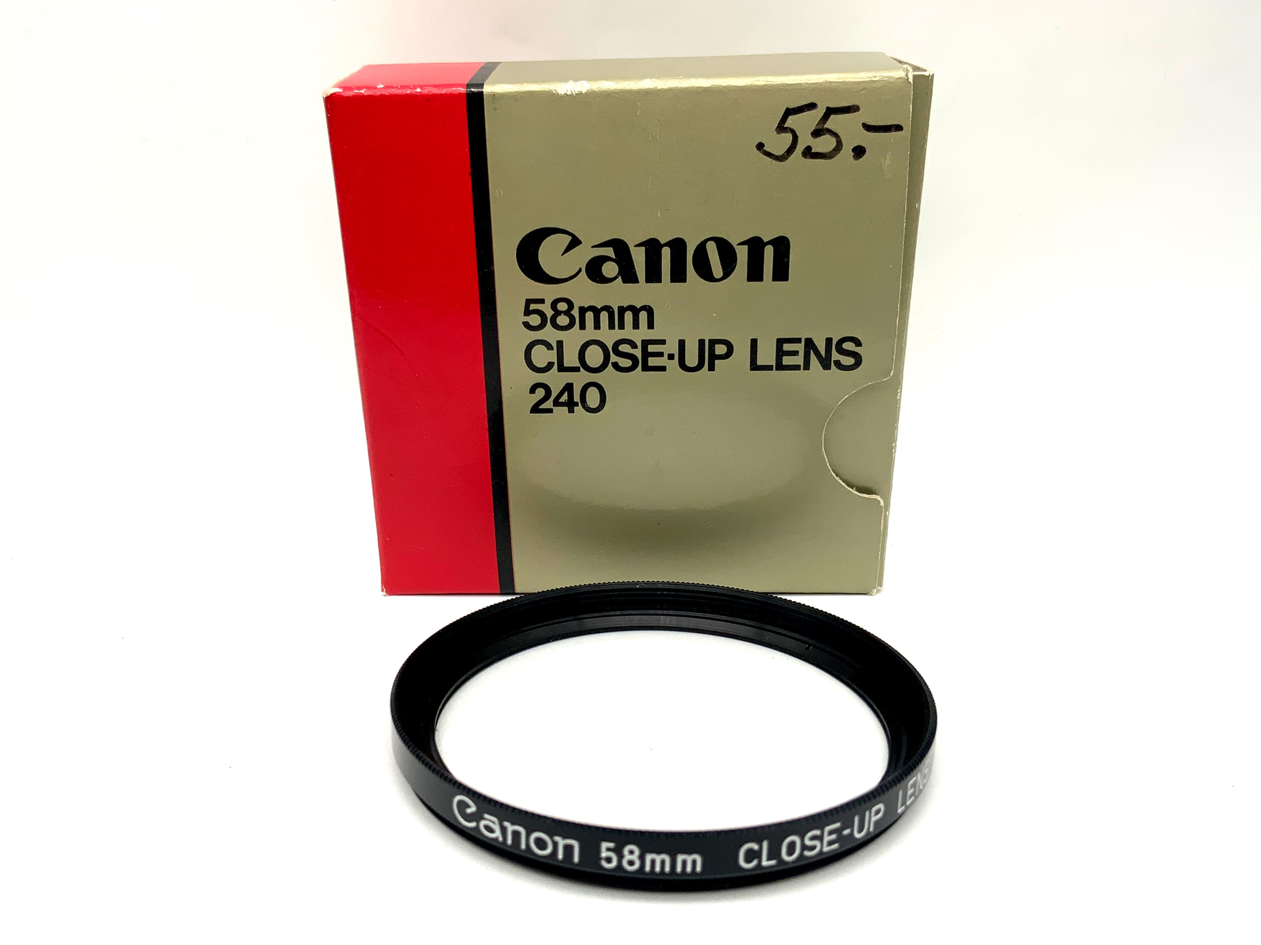 Canon Close-Up Lens 240 in original packaging, 58mm circular filter thread