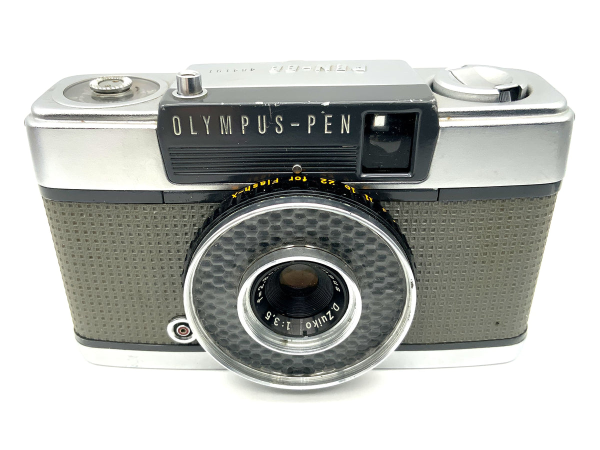 Olympus PEN-EE rangefinder camera with D.Zuiko 28mm 1:3.5 lens in original packaging, analog camera