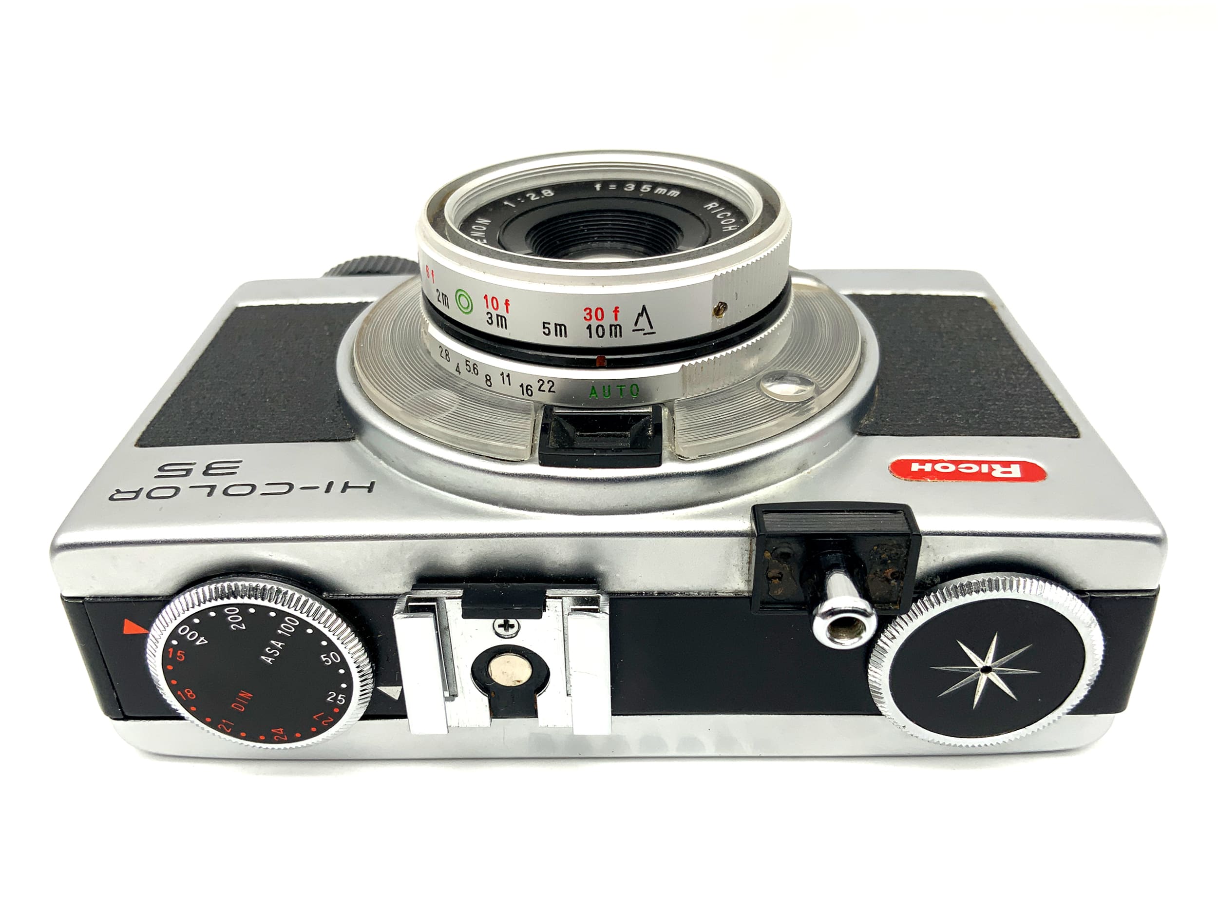 Ricoh HI-Color 35 viewfinder camera with Color Rikenon 35mm 1:2.8 analog camera