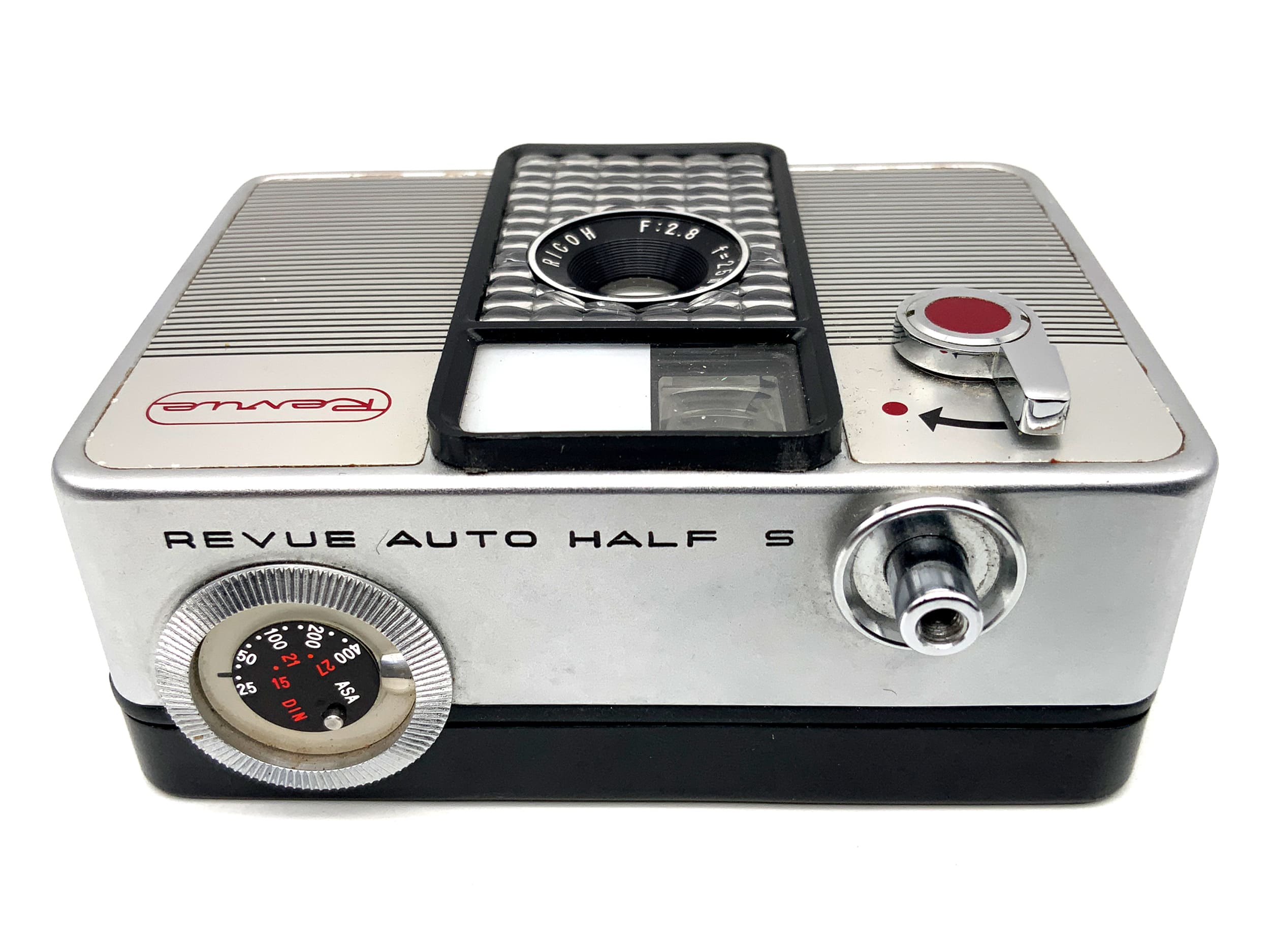 Ricoh Revue Auto Half S viewfinder camera with Ricoh 25mm F:2.8 half-frame lens
