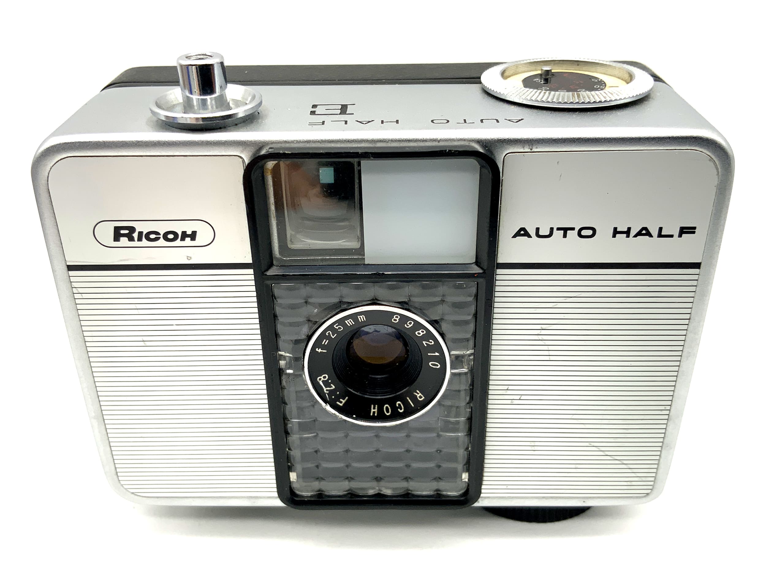 Ricoh Auto Half E viewfinder camera with Ricoh 25mm F:2.8 half-frame camera