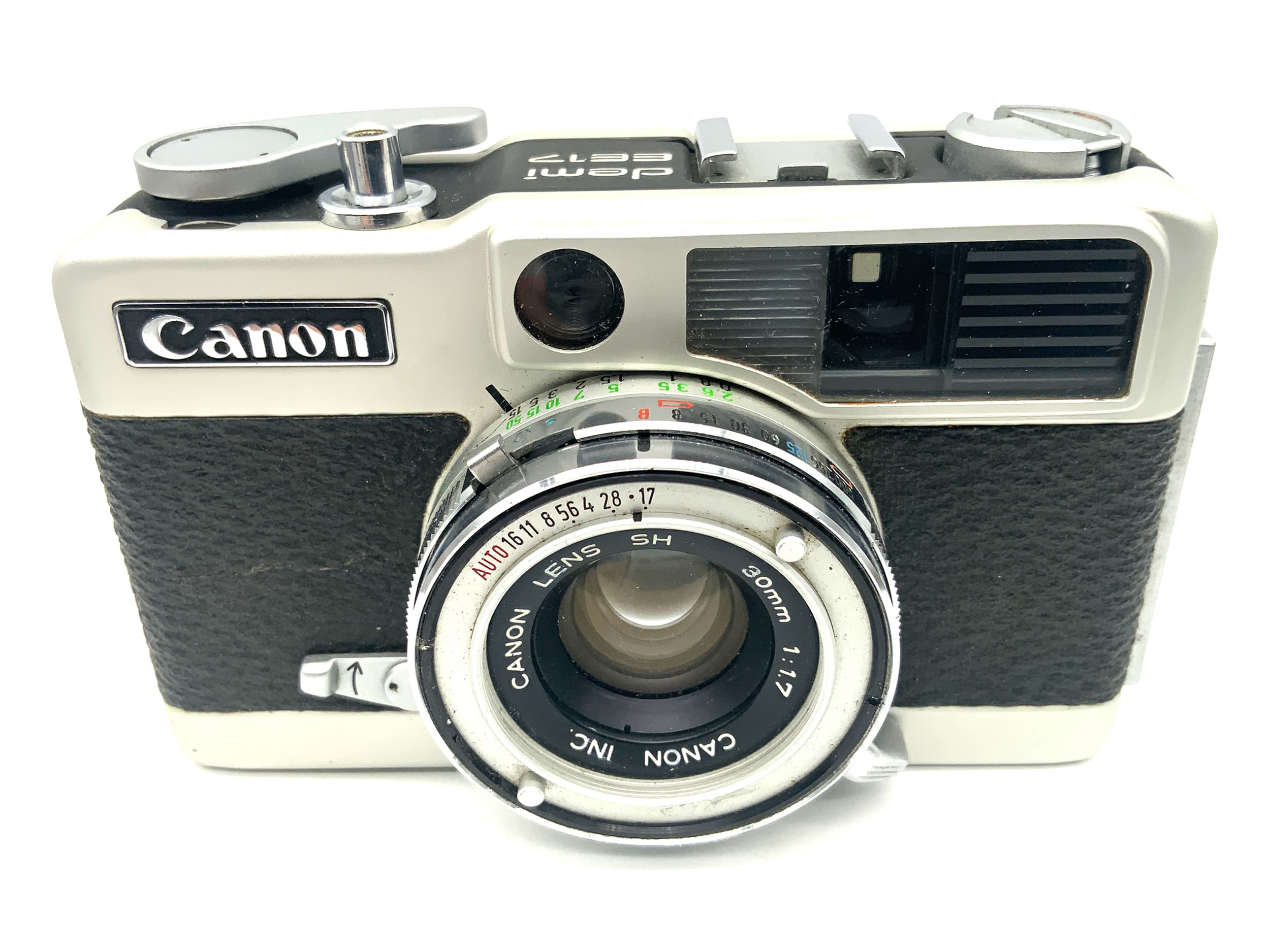 Canon Demi EE 17 viewfinder camera with SH 30mm 1:1.7 half-frame camera analog camera