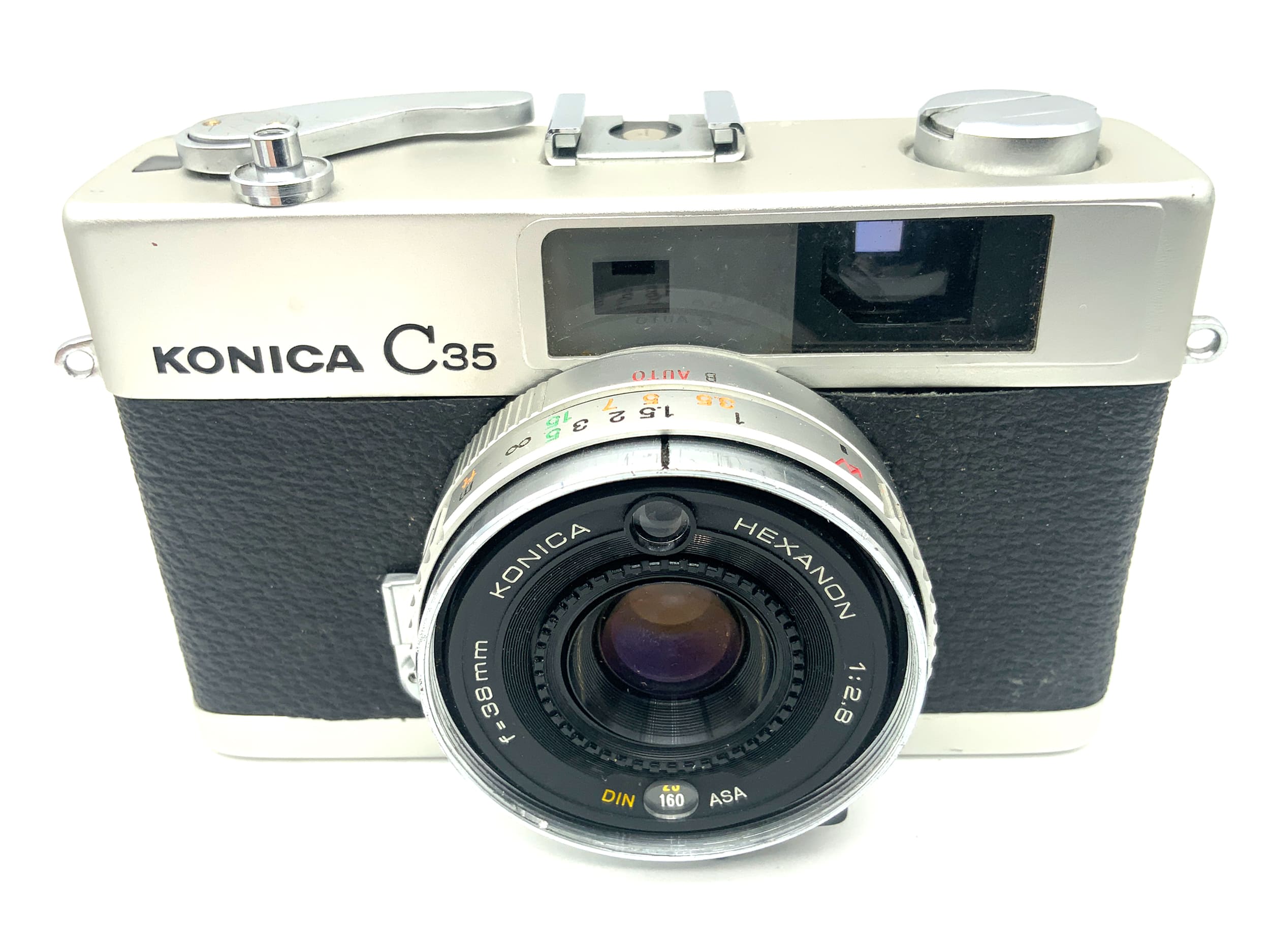 Konica C35 rangefinder camera with Hexanon 38mm 1:2.8 compact camera, analog camera