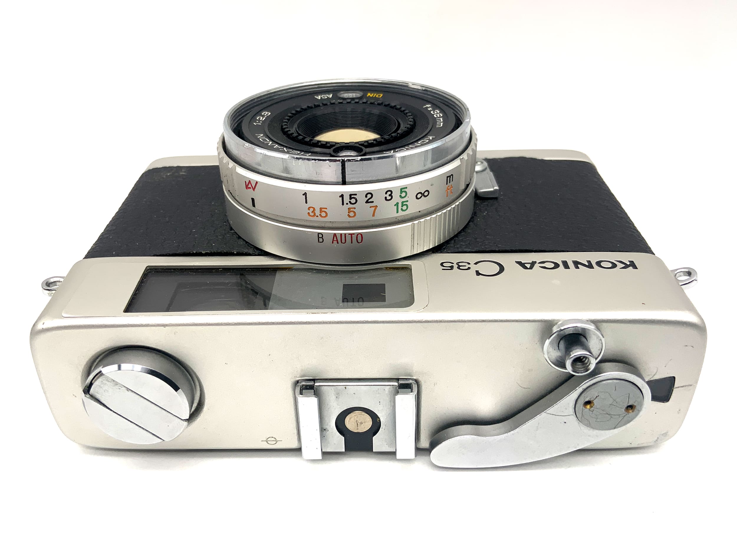 Konica C35 rangefinder camera with Hexanon 38mm 1:2.8 compact camera, analog camera