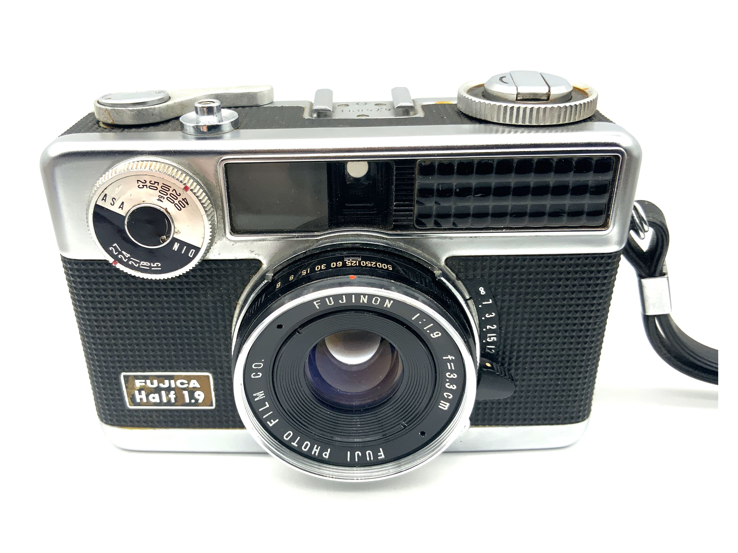 Fujica Half 1.9 viewfinder camera with Fujinon 33mm 1:1.9 half-frame camera