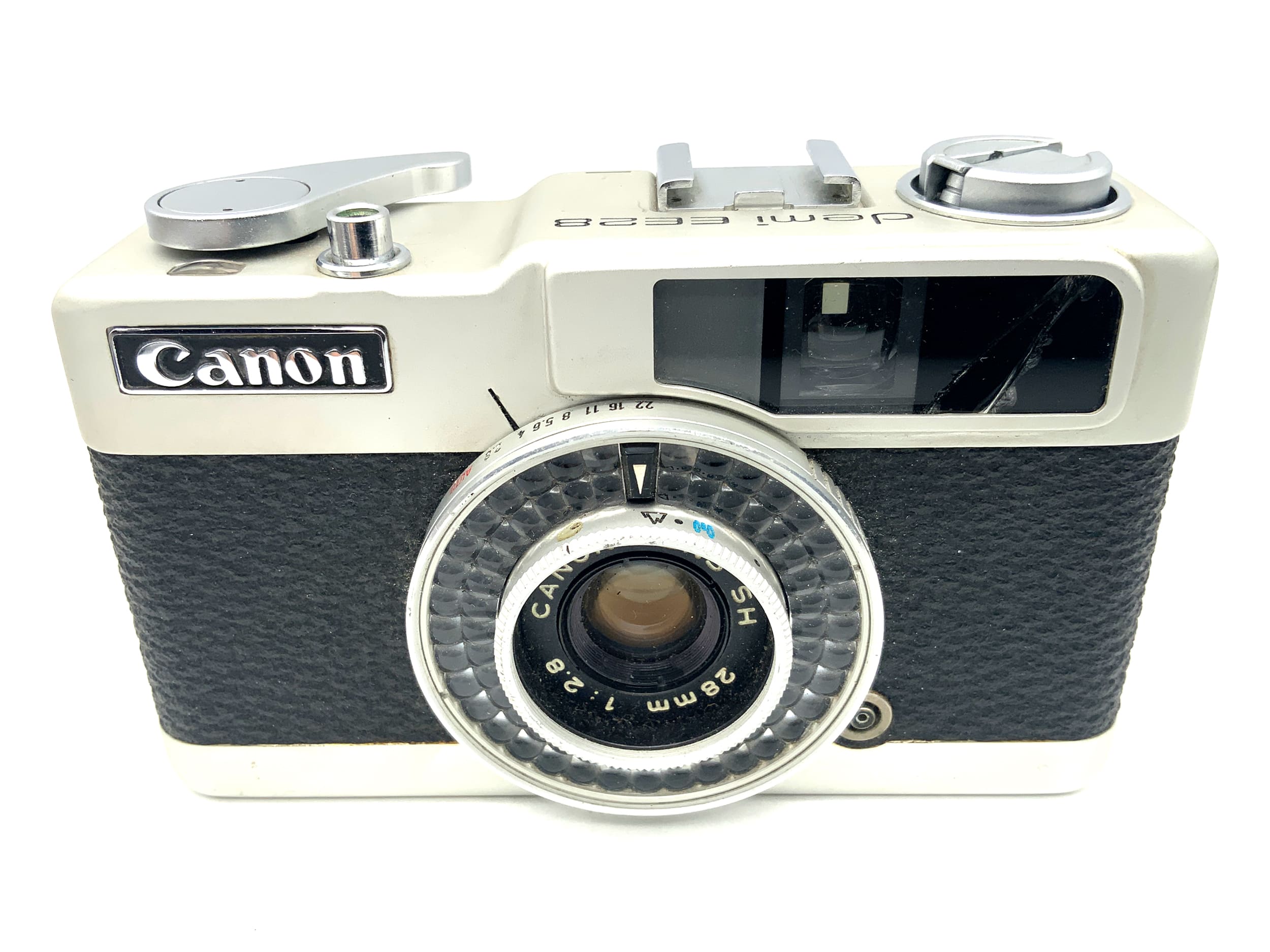 Canon Demi EE 28 rangefinder camera with SH 28mm 1:2.8 half-frame camera analog camera