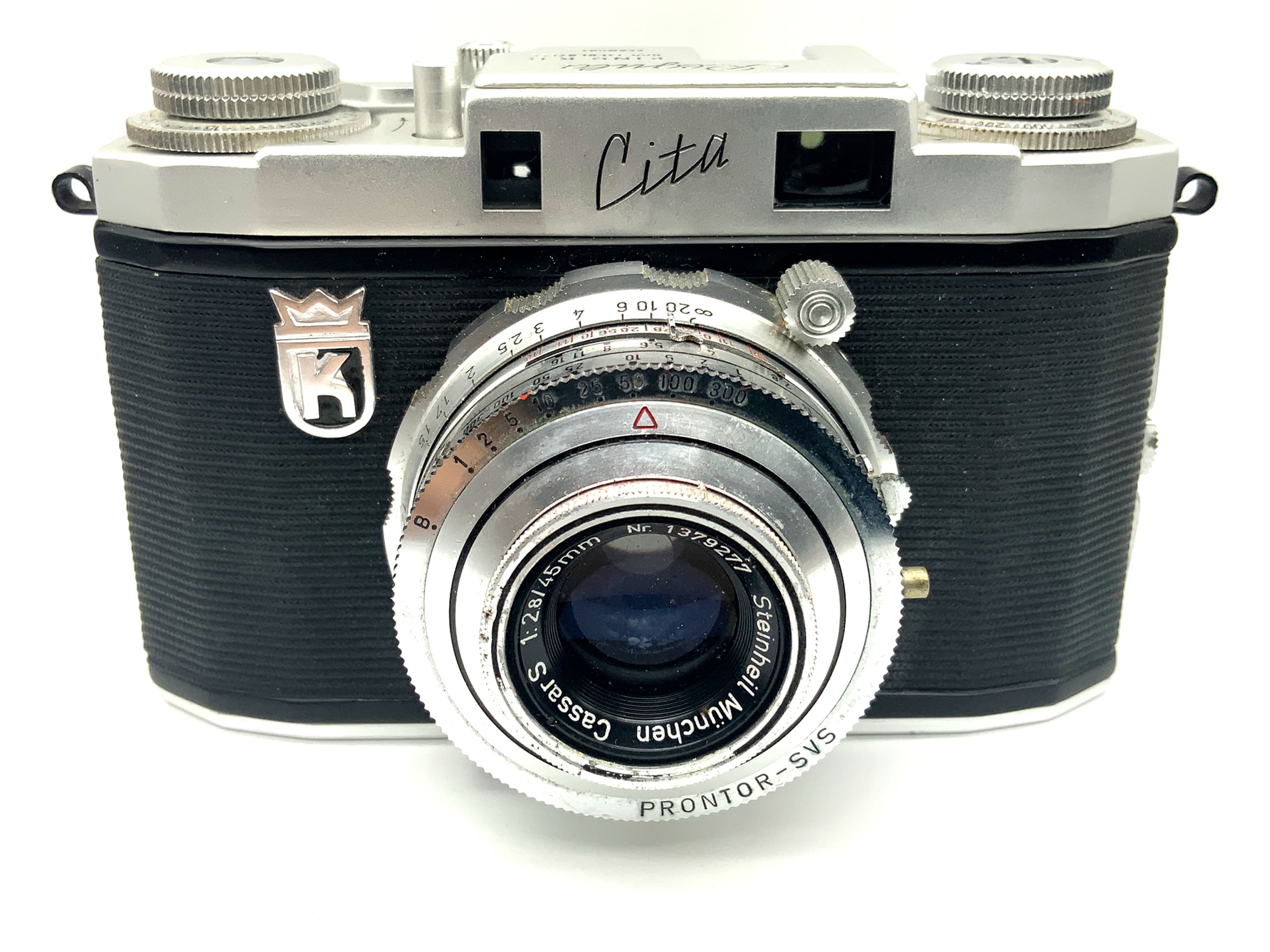 King KG Regula Cita viewfinder camera with Steinheil Cassar S 1:2.8/45mm Prontor-SVS
