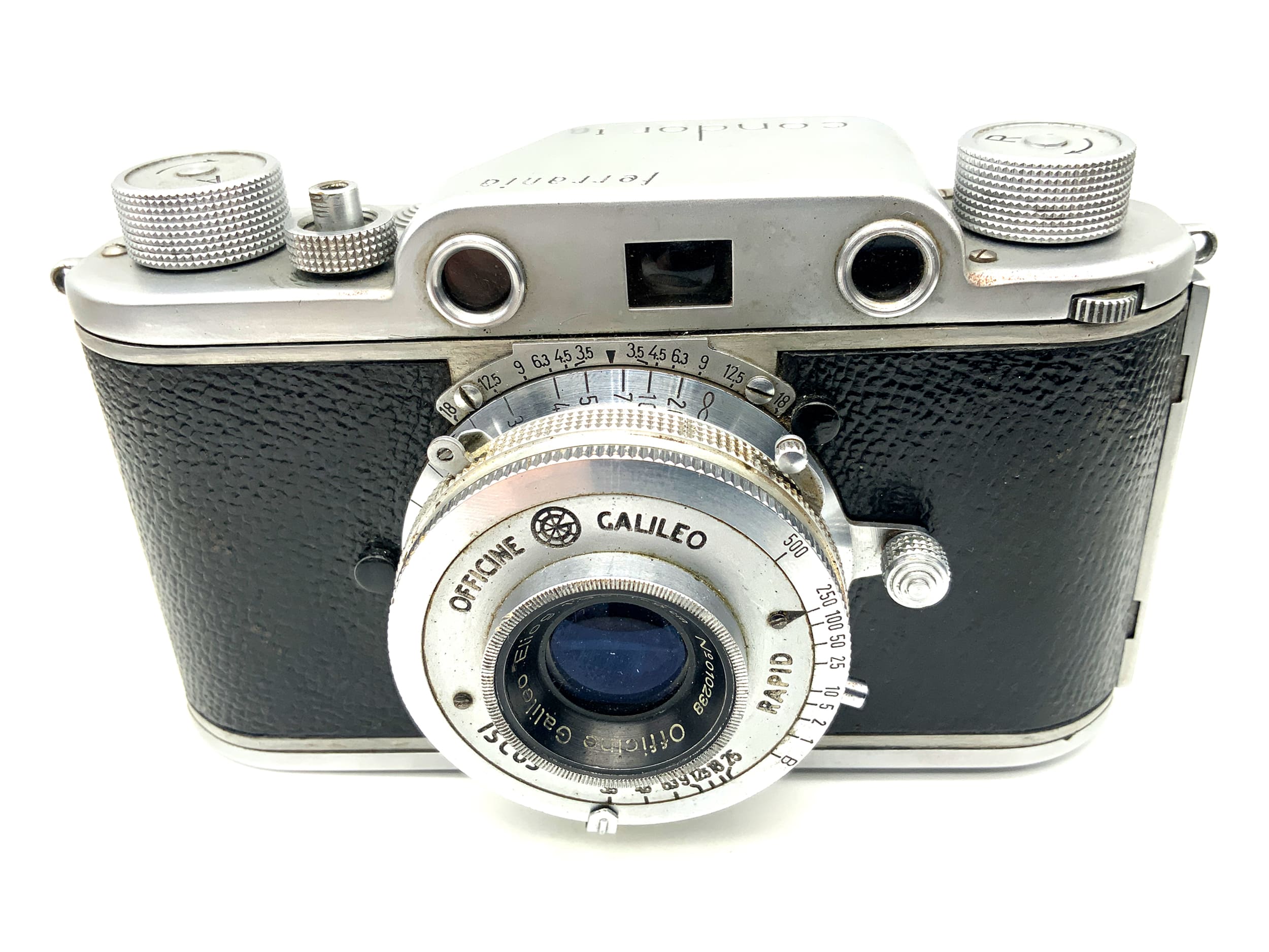 Officine Galileo Ferrania Condor I viewfinder camera with Eliog 50mm 1:3.5 Iscus Rapid lens