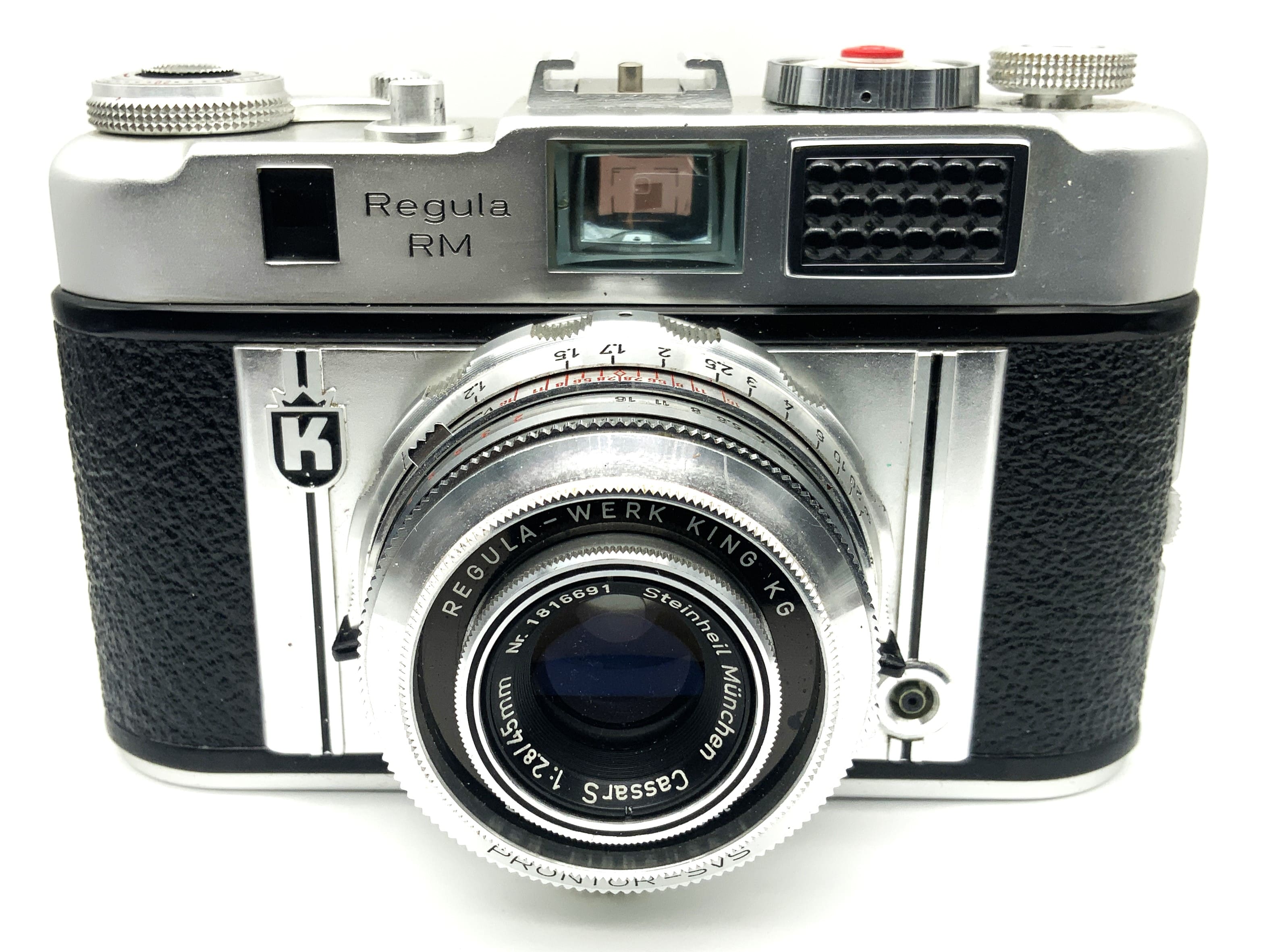King KG Regula RM viewfinder camera with Steinheil Cassar S 1:2.8/45mm Prontor-Matic
