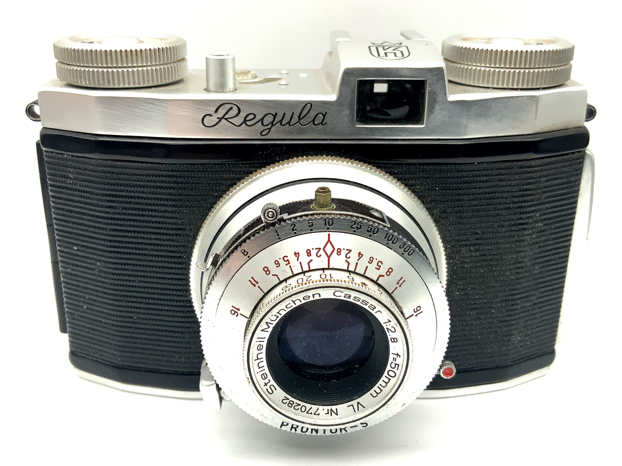 King KG Regula II viewfinder camera with Steinheil Cassar 1:2.8/50 VL Prontor-S