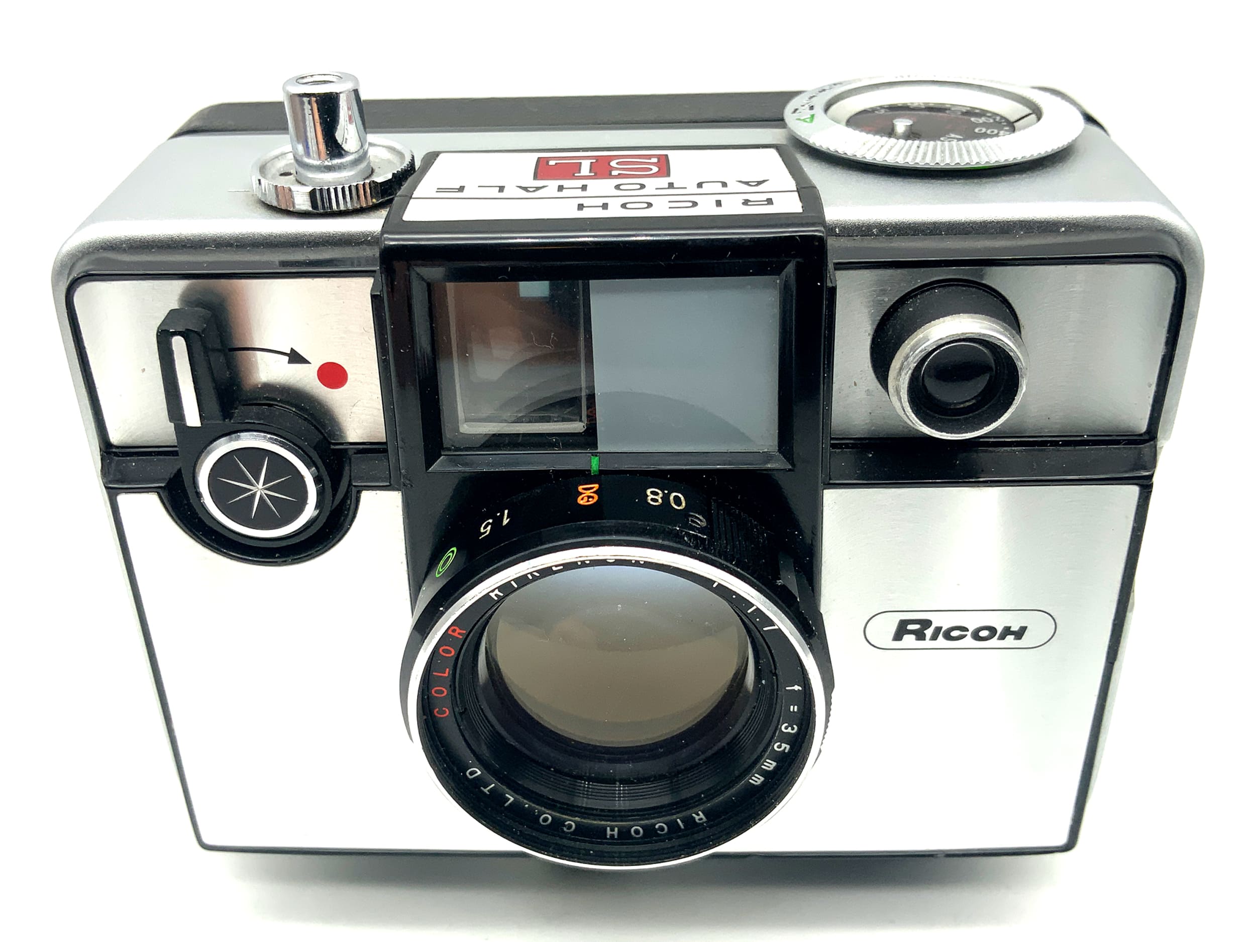 Ricoh Auto Half SL viewfinder camera with Color Rikenon 35mm 1:1.7 half-frame camera